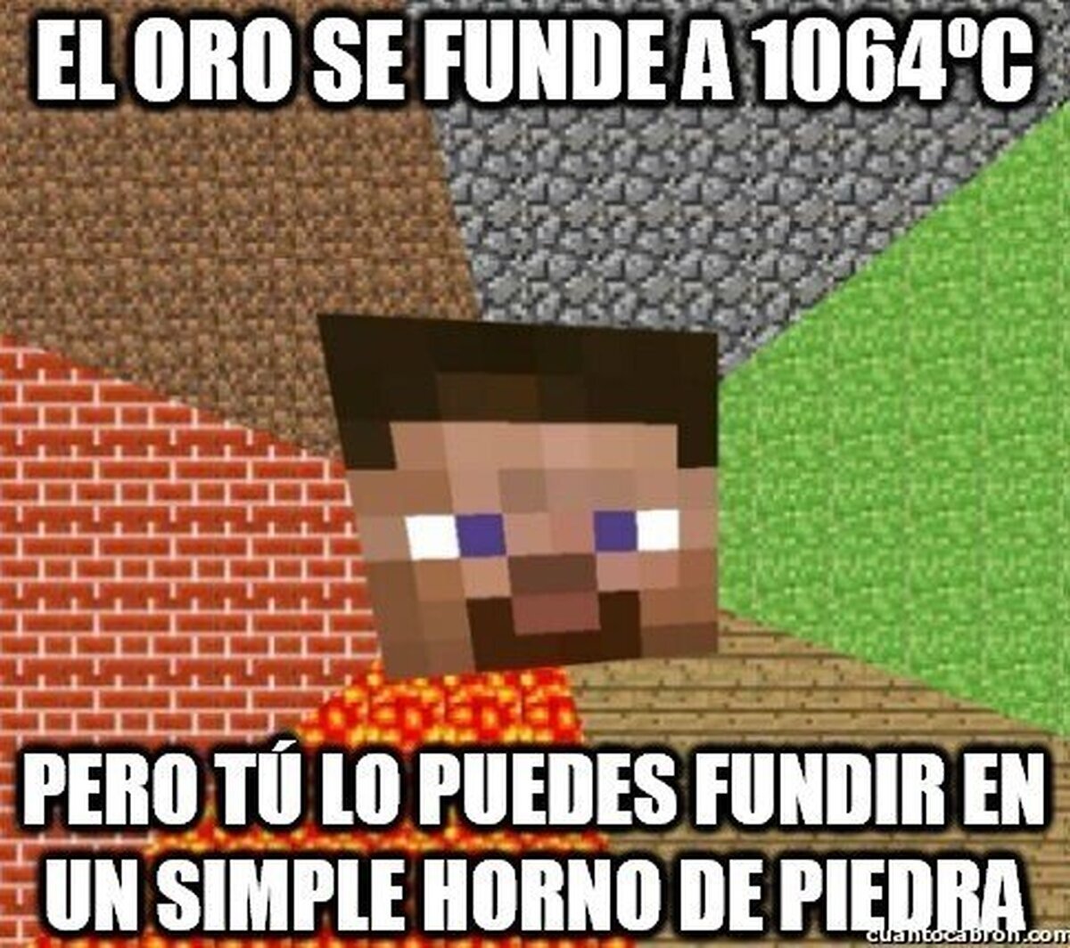 Fundir oro en Minecraft