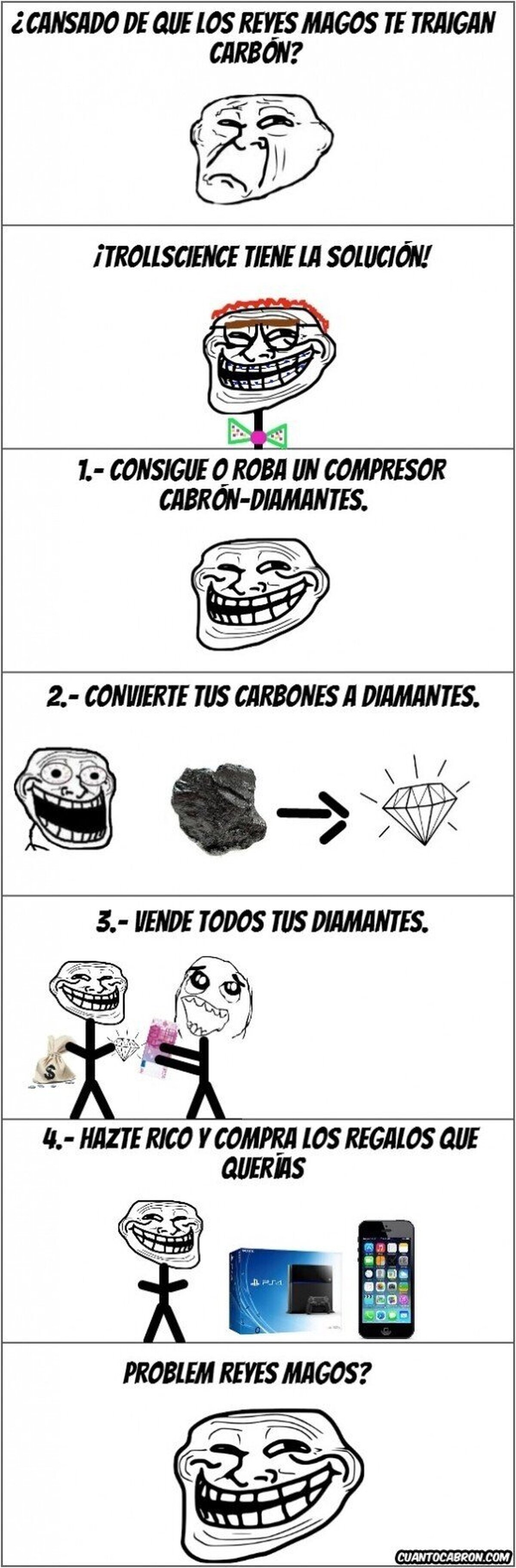Trollscience y su solución para el carbón que te traen los Reyes
