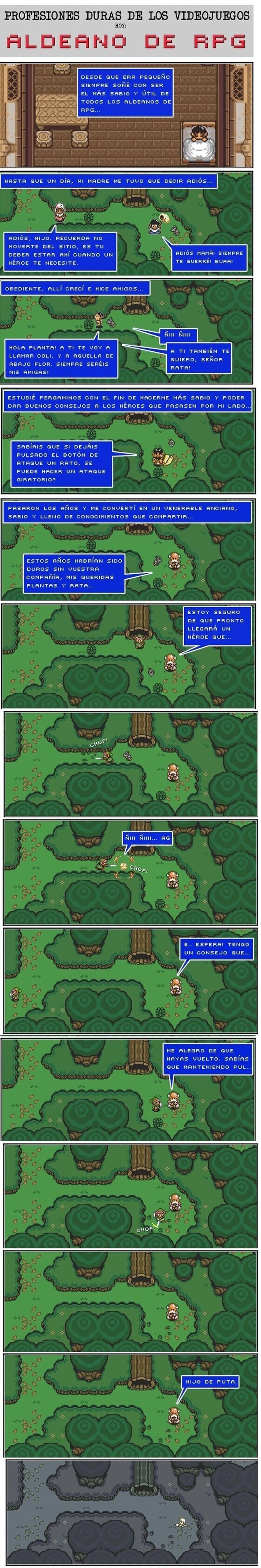 Hoy, en Profesiones duras de los Videjuegos: Aldeano de RPG