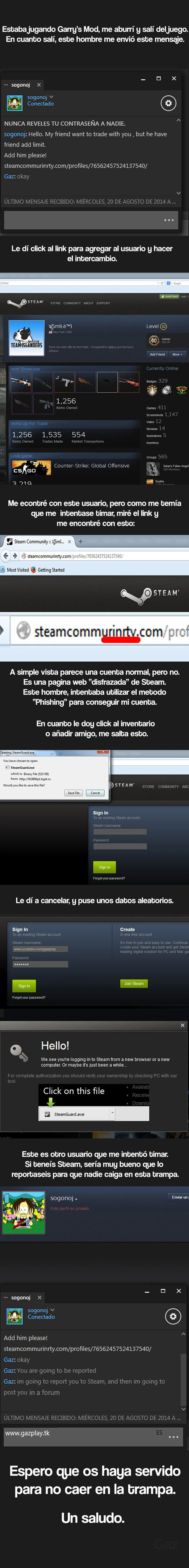 Más timadores en Steam (Reportad a este hombre si podéis)