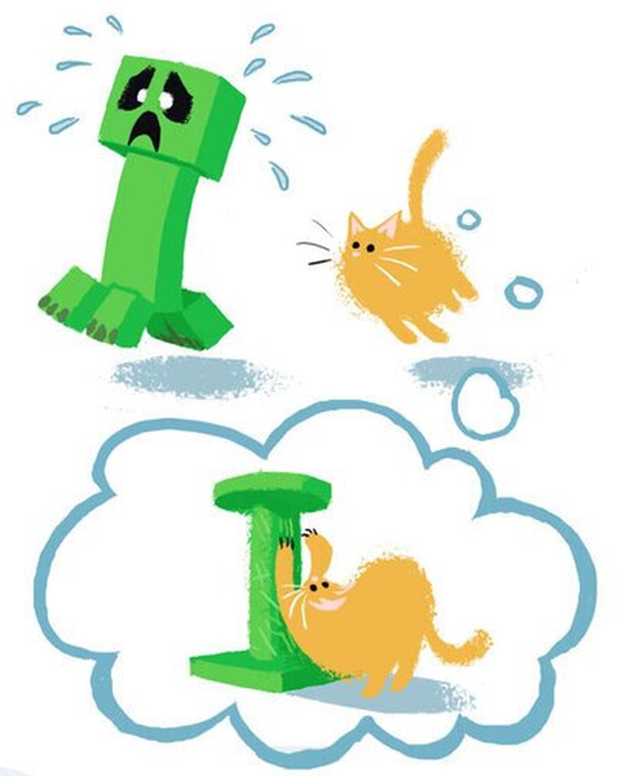 La razón por la que los creeper le tienen miedo a los gatos