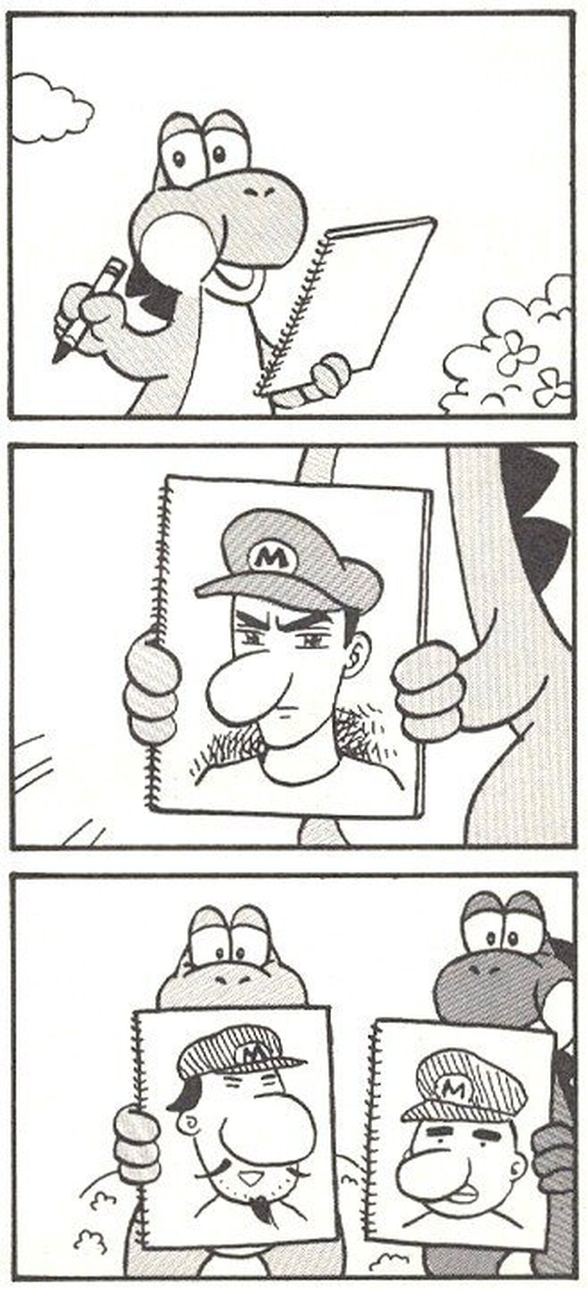 Así imaginaban los habitantes de Yoshi Island a Baby Mario cuando creciera