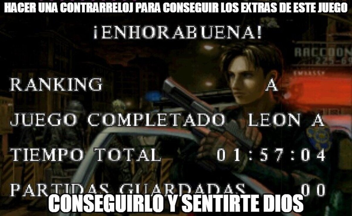 Cuando consigues superar las contrarreloj en Resident Evil 2