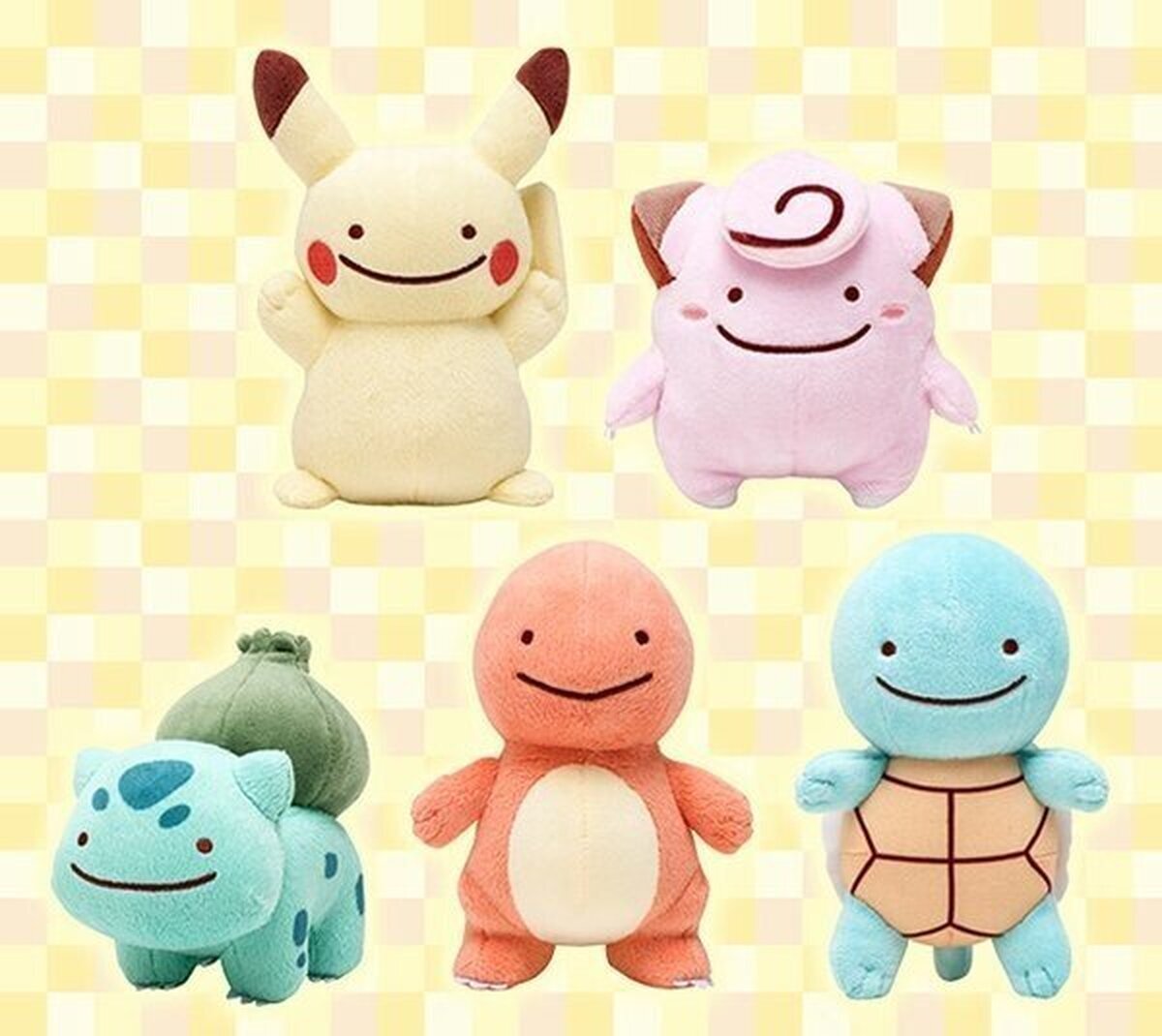 Peluches de Ditto transformado en otros Pokémon