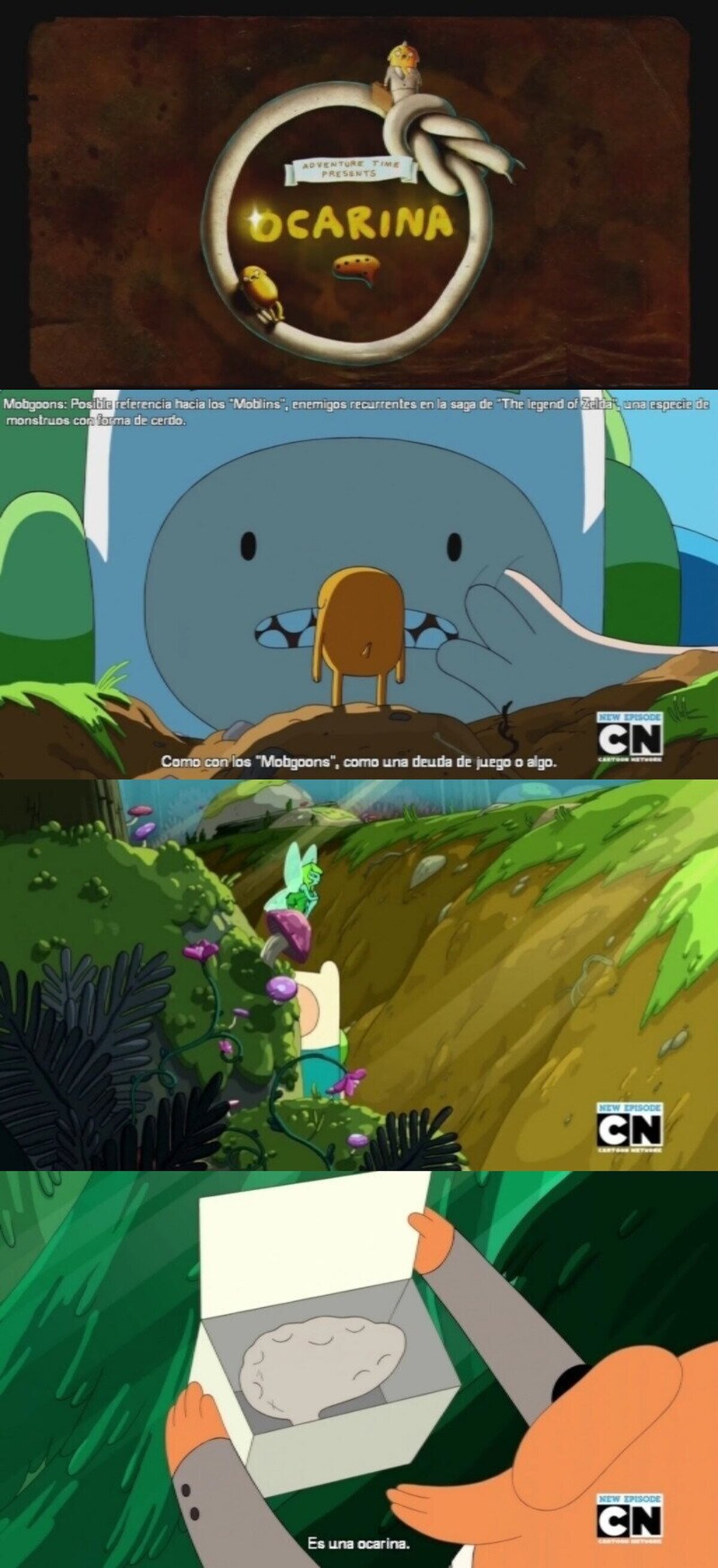 Algo me hace pensar que a los creadores de hora de aventuras les gusta ocarina of time.