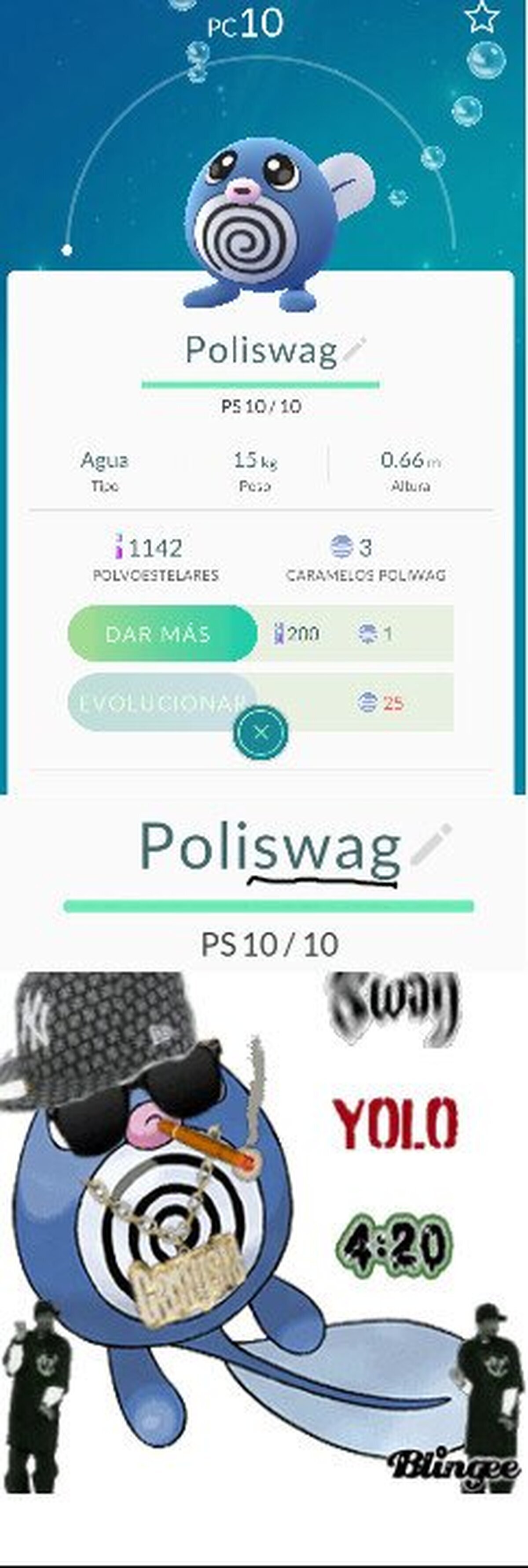 Cuando atrapas al pokémon con mas flow