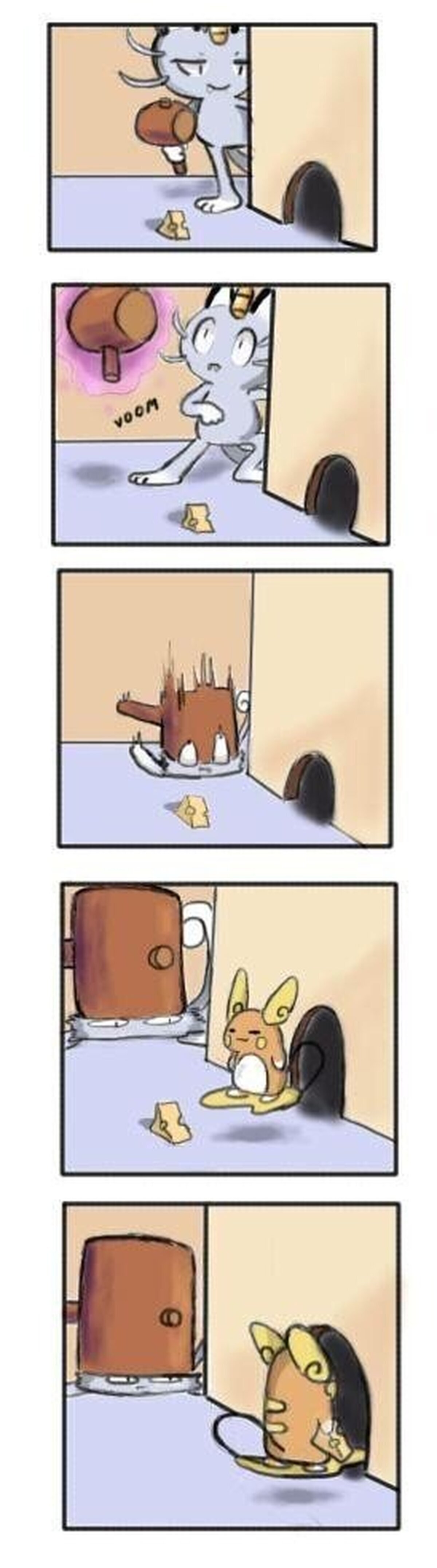 Las aventuras de Meowth y Raichu.