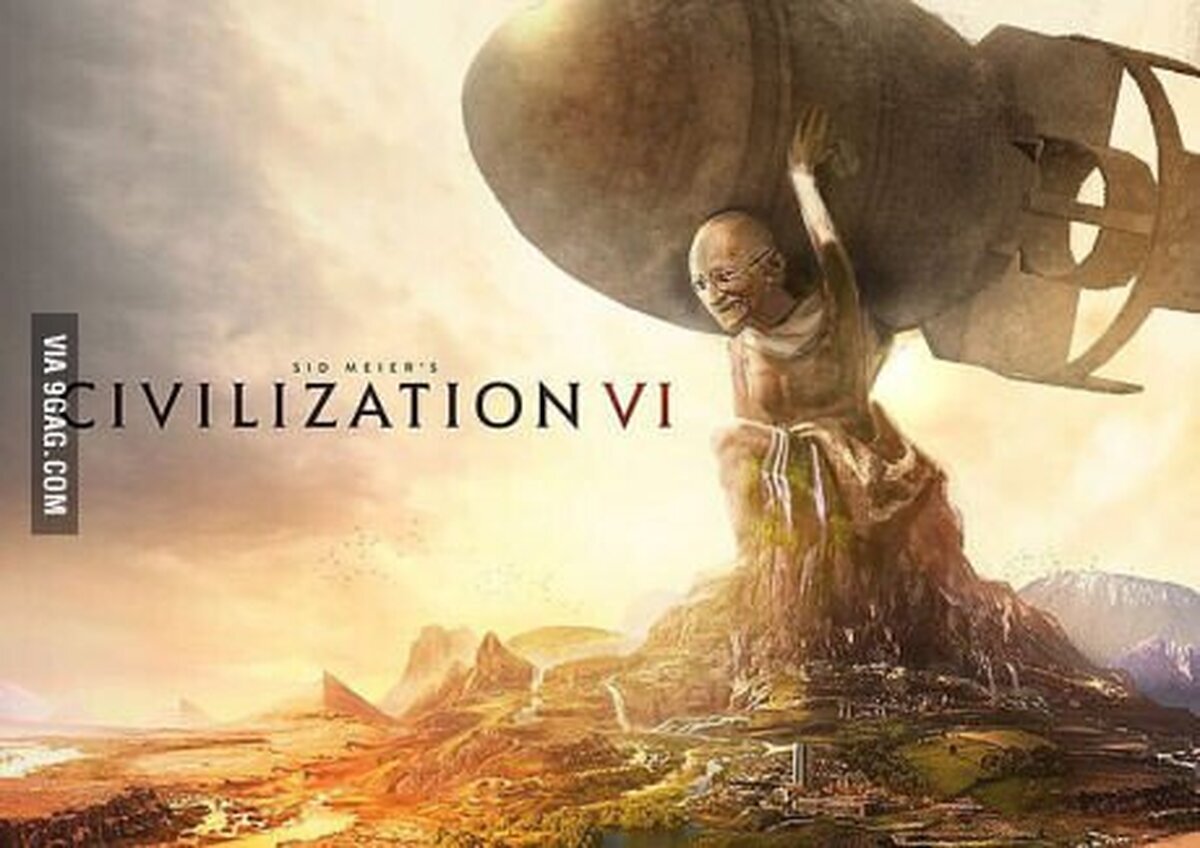 La portada del Civilization VI con Ghandi