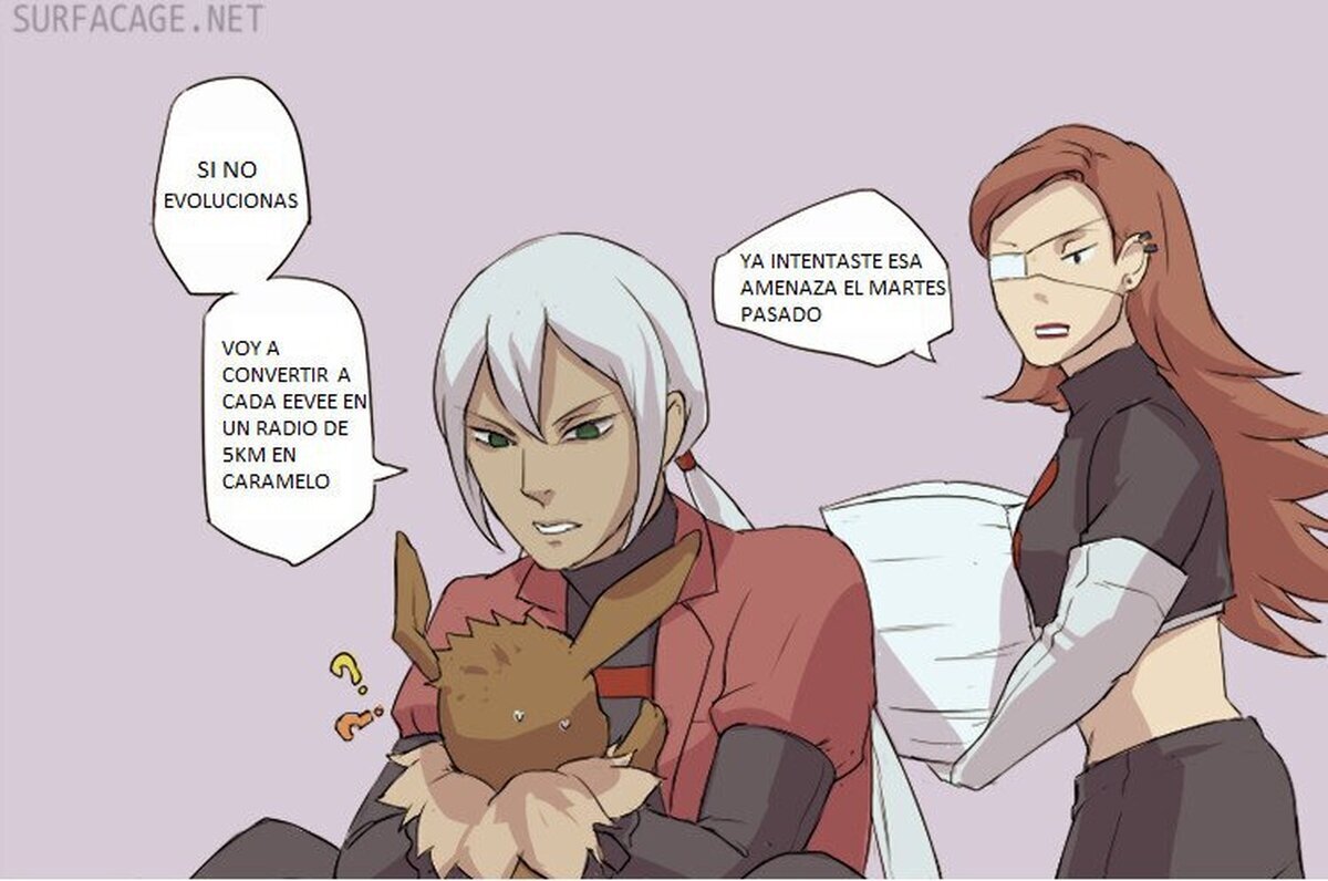 Spark tiene un Jolteon, Candela un Flareon, Blanche un Vaporeon y Noire... Noire...