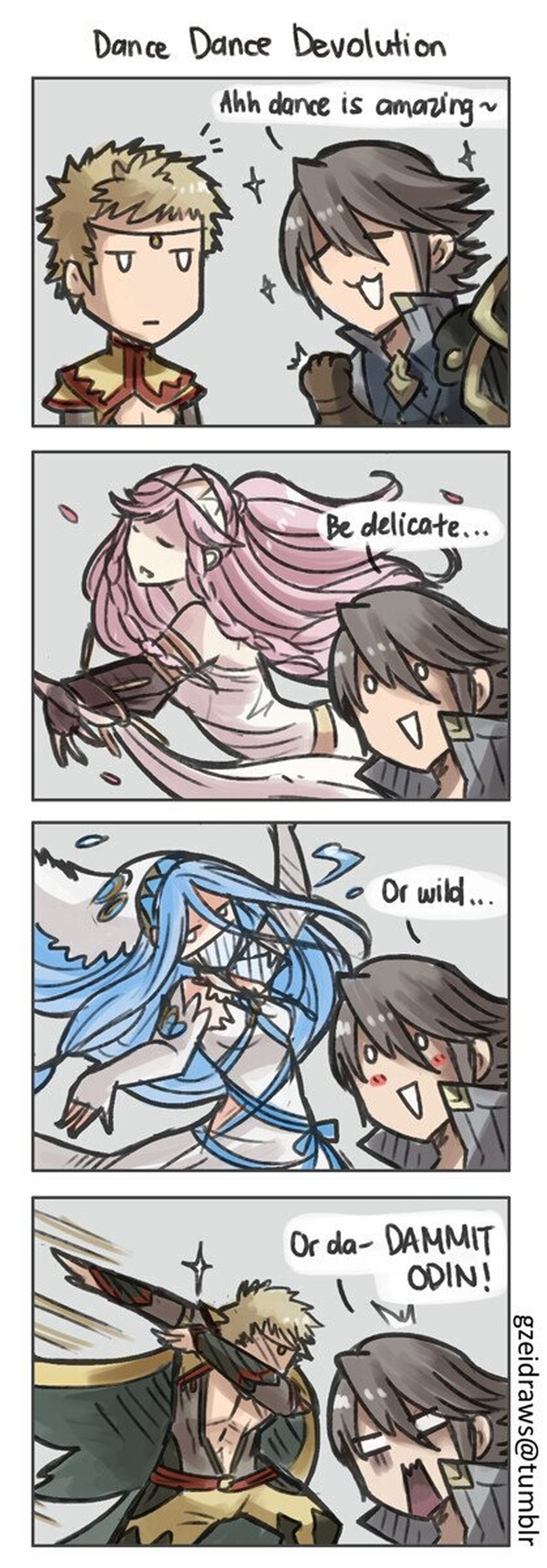 El baile es algo extraordinario. Por gzeidraws