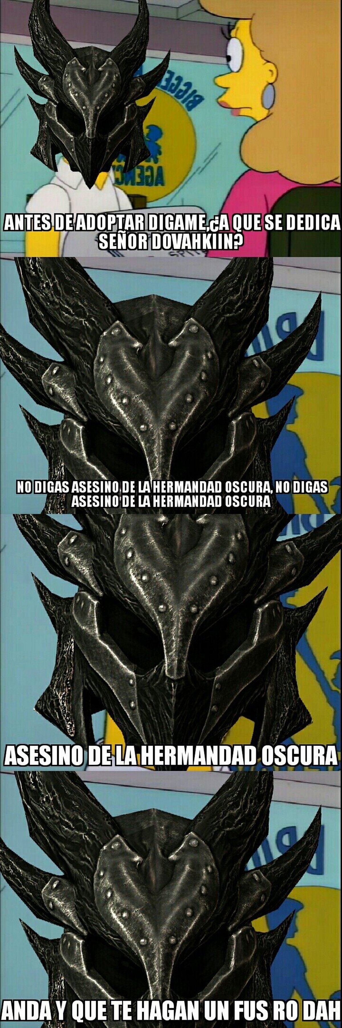 Cuando el Dovahkiin intenta adoptar