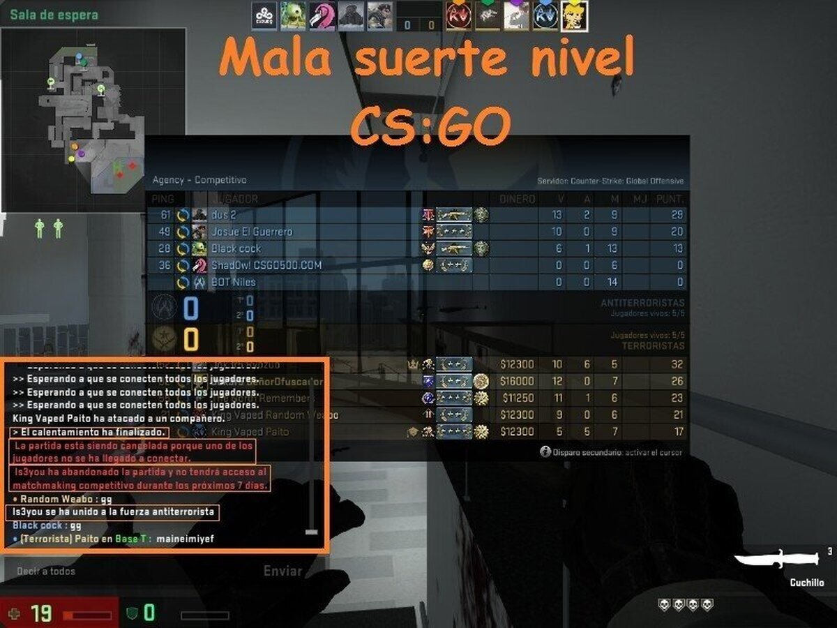 Mala suerte nivel CS:GO