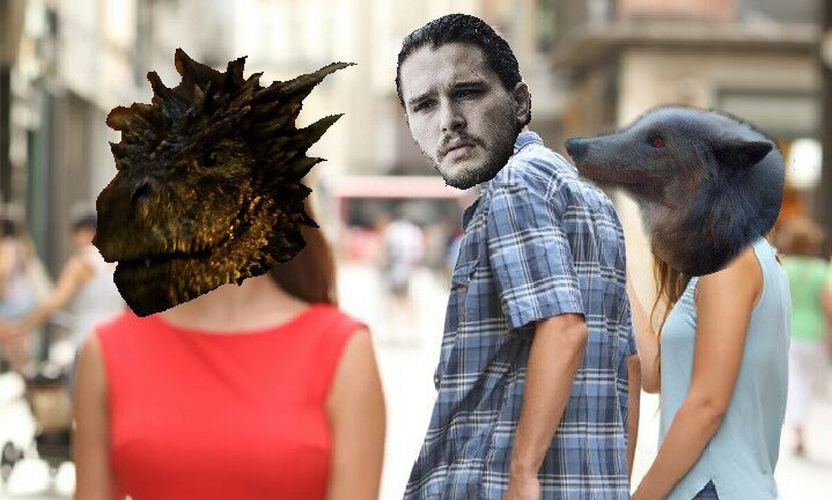 Rhaegal, futura nueva mascota de Jon y Fantasma lo sabe.