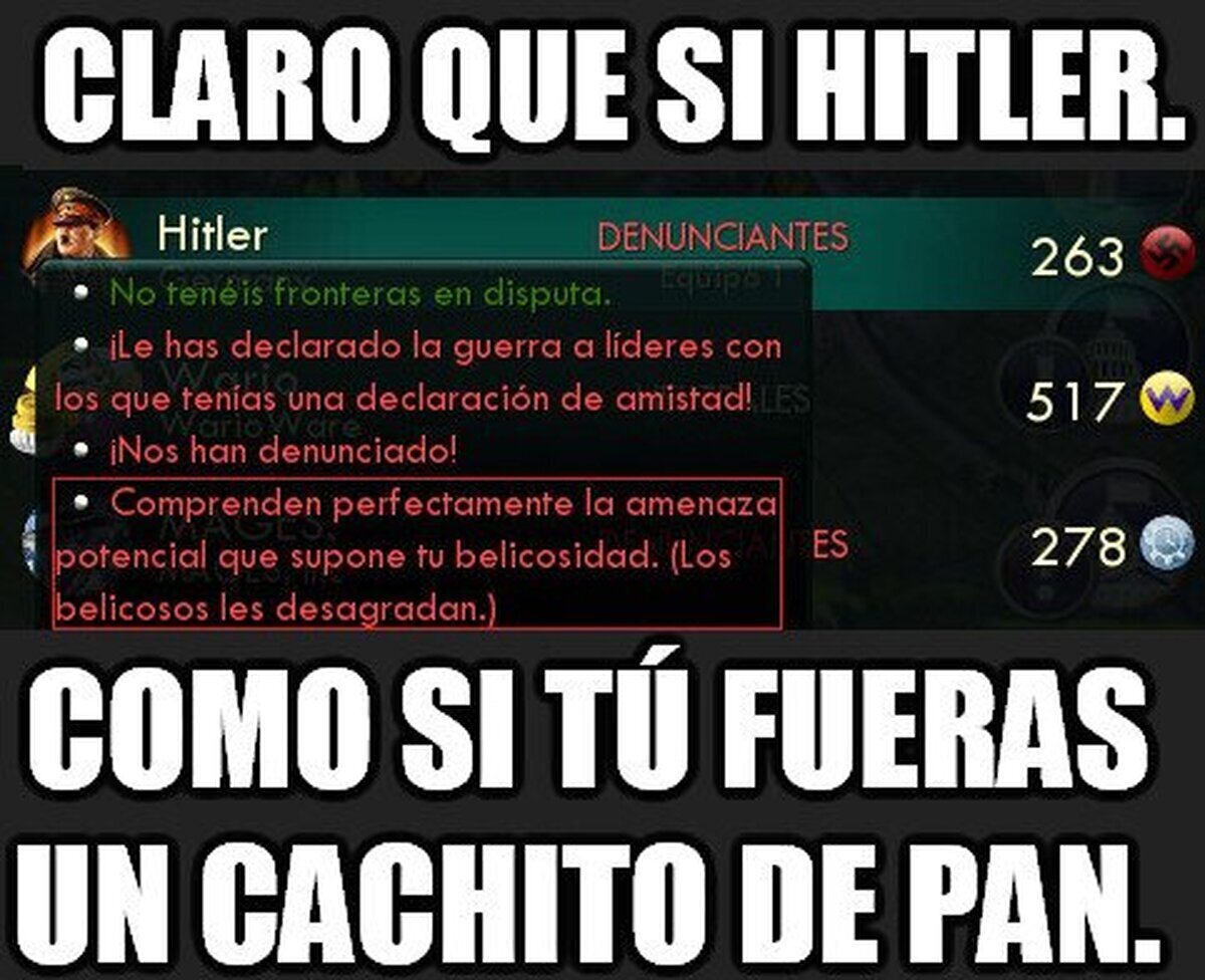 Ese extraño momento en el que Hitler te denuncia por belicoso.