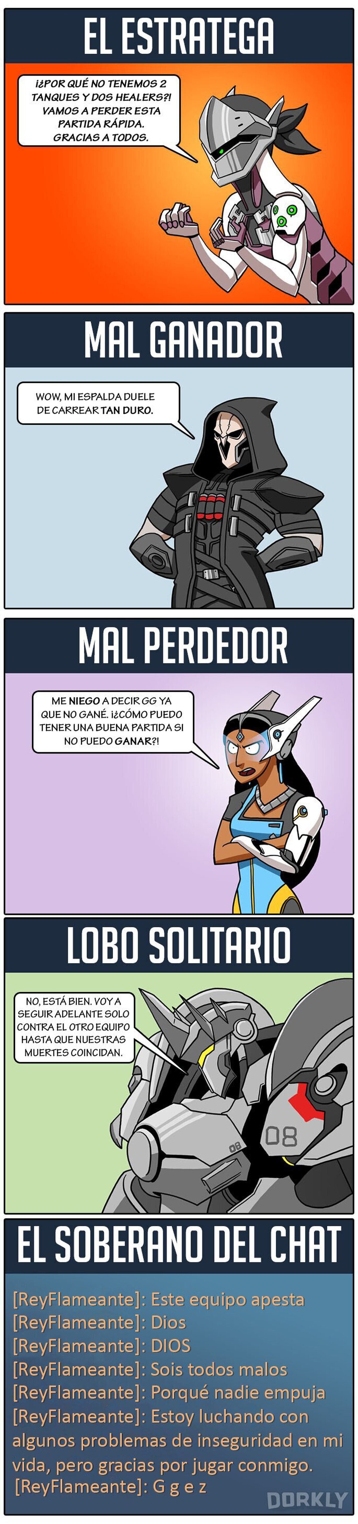 Los tipos de jugadores más molestos de OW, por Julia Lepetit.
