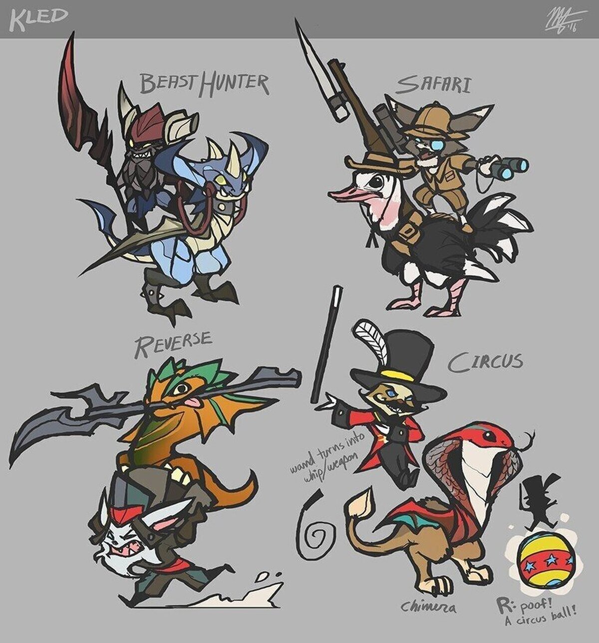 Conceptos de skins para Kled!