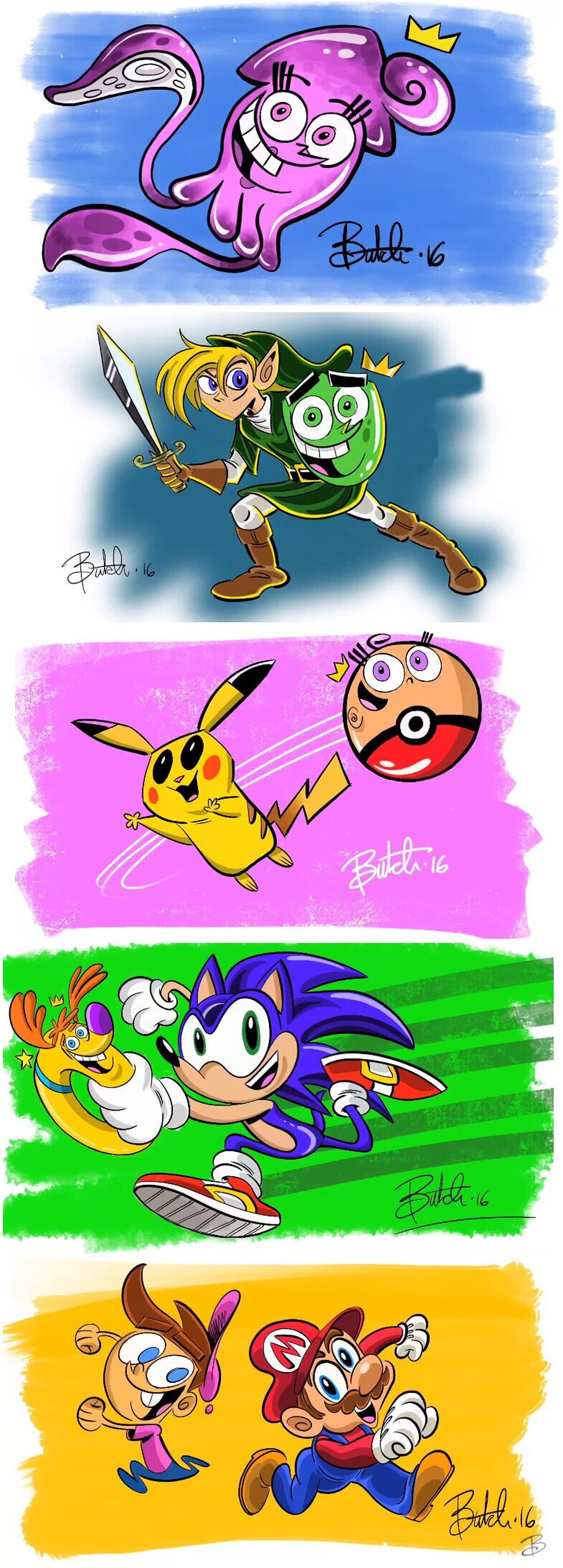 Galería: Así serían los personajes de videojuegos al estilo de Butch Hartman