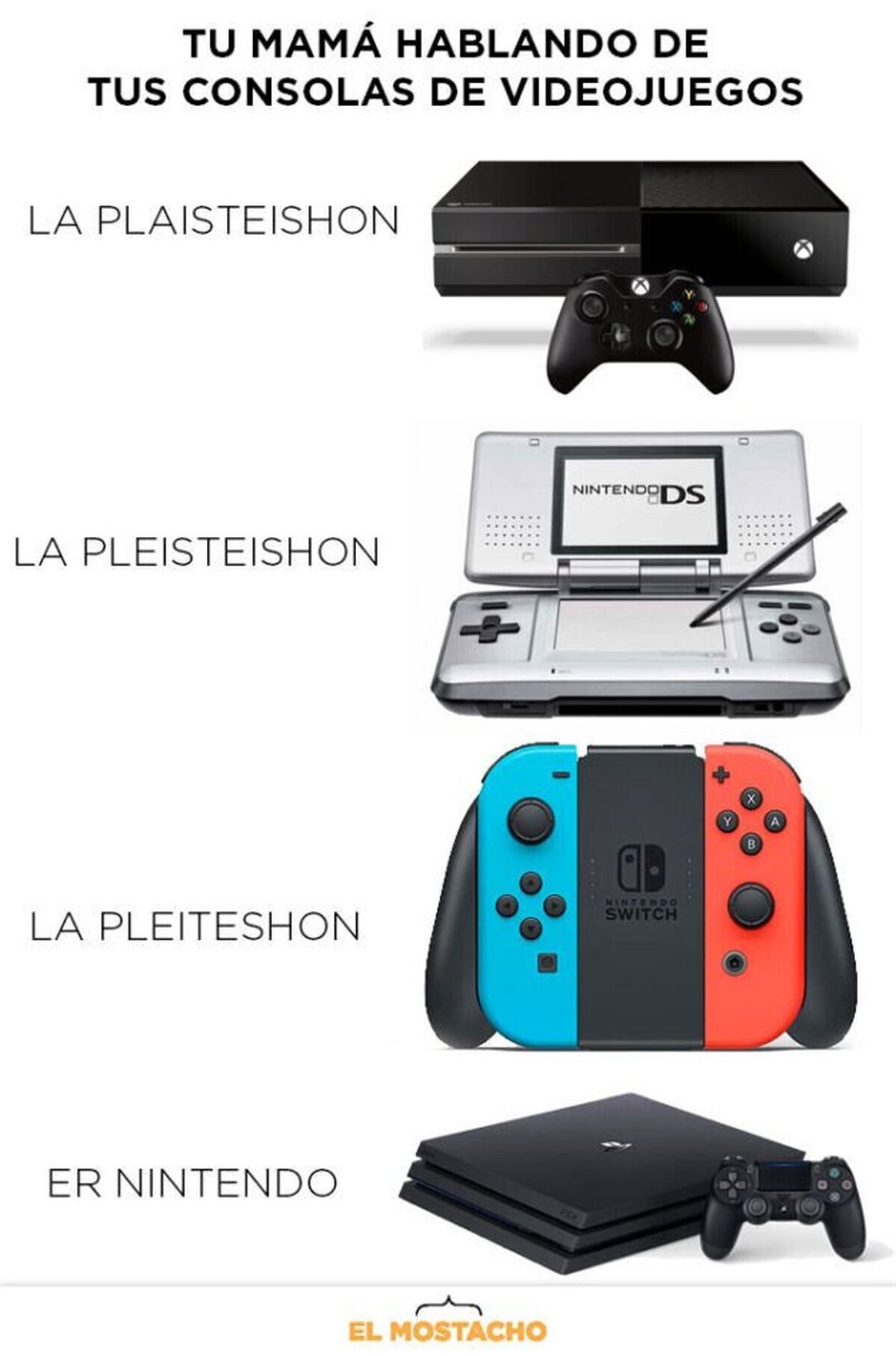 Así es como las madres diferencian las consolas de videojuegos. Por El Mostacho