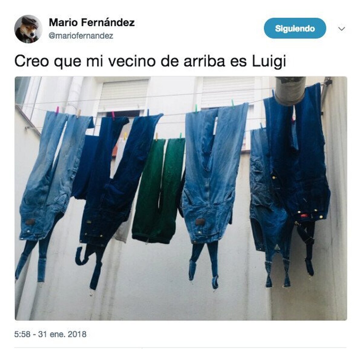 Hasta el Mario verde tiene que hacer la colada de vez en cuando 