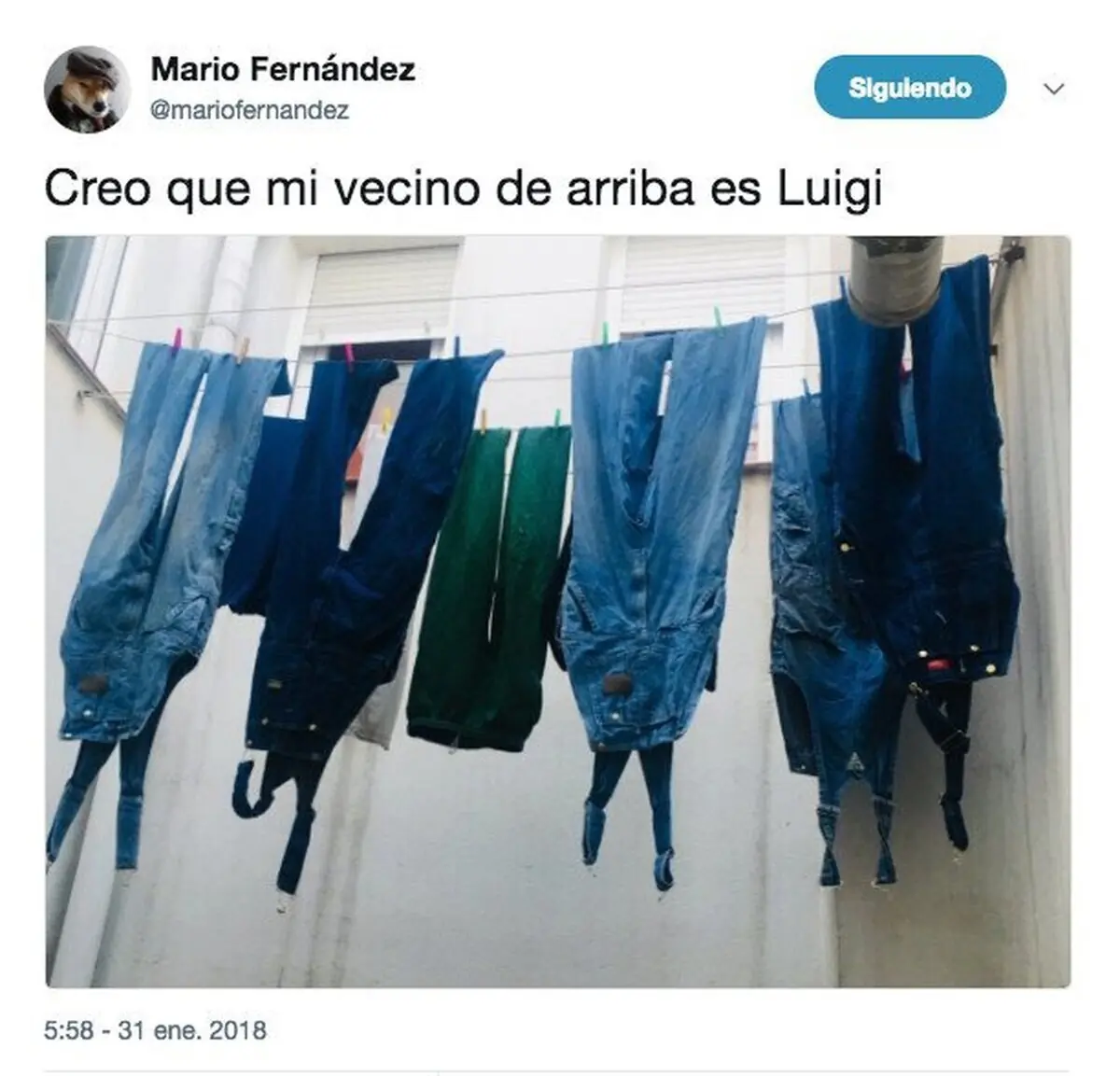 Hasta el Mario verde tiene que hacer la colada de vez en cuando 