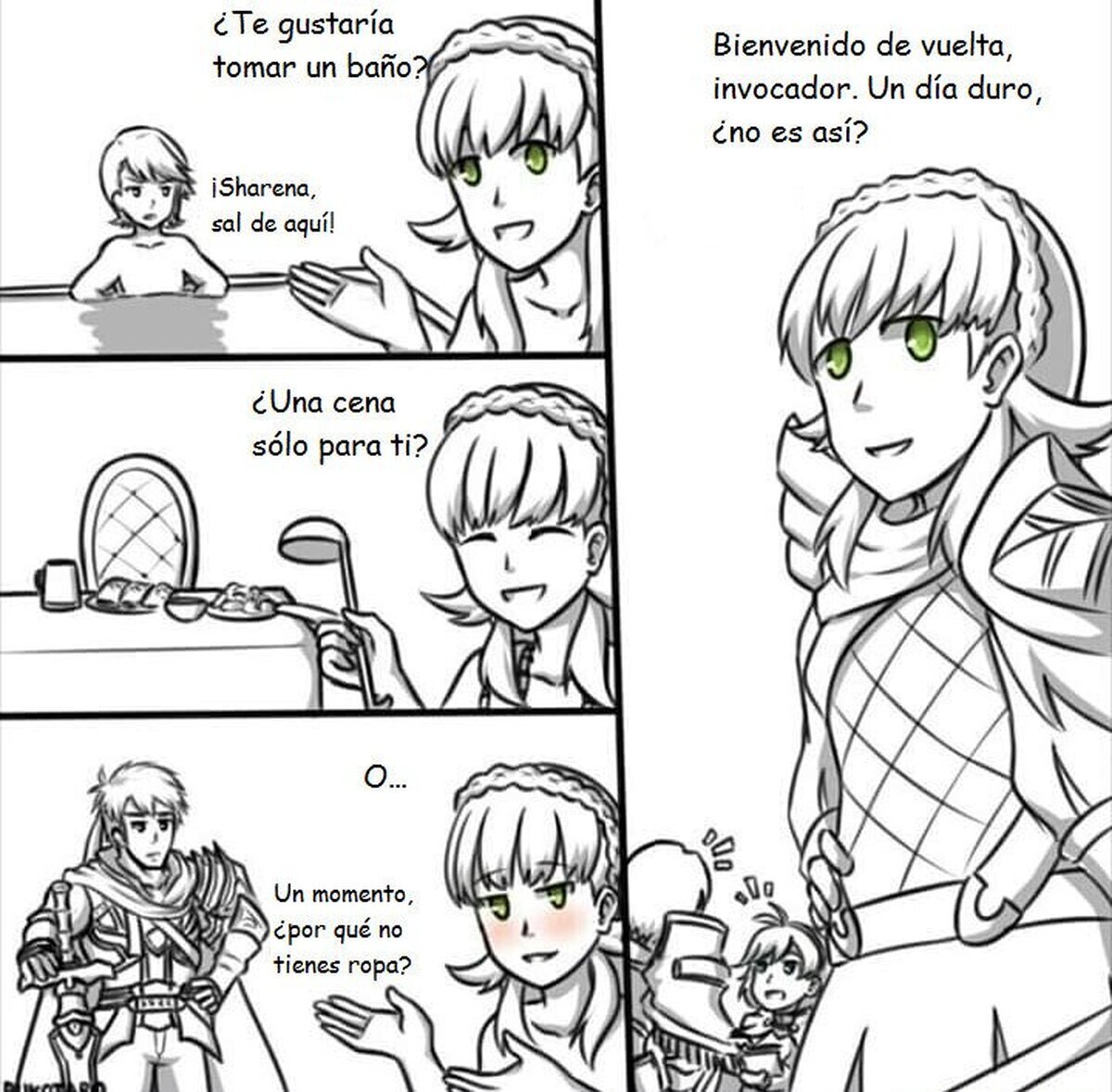 Tras un largo día hay que relajarse (leer de derecha a izquierda)