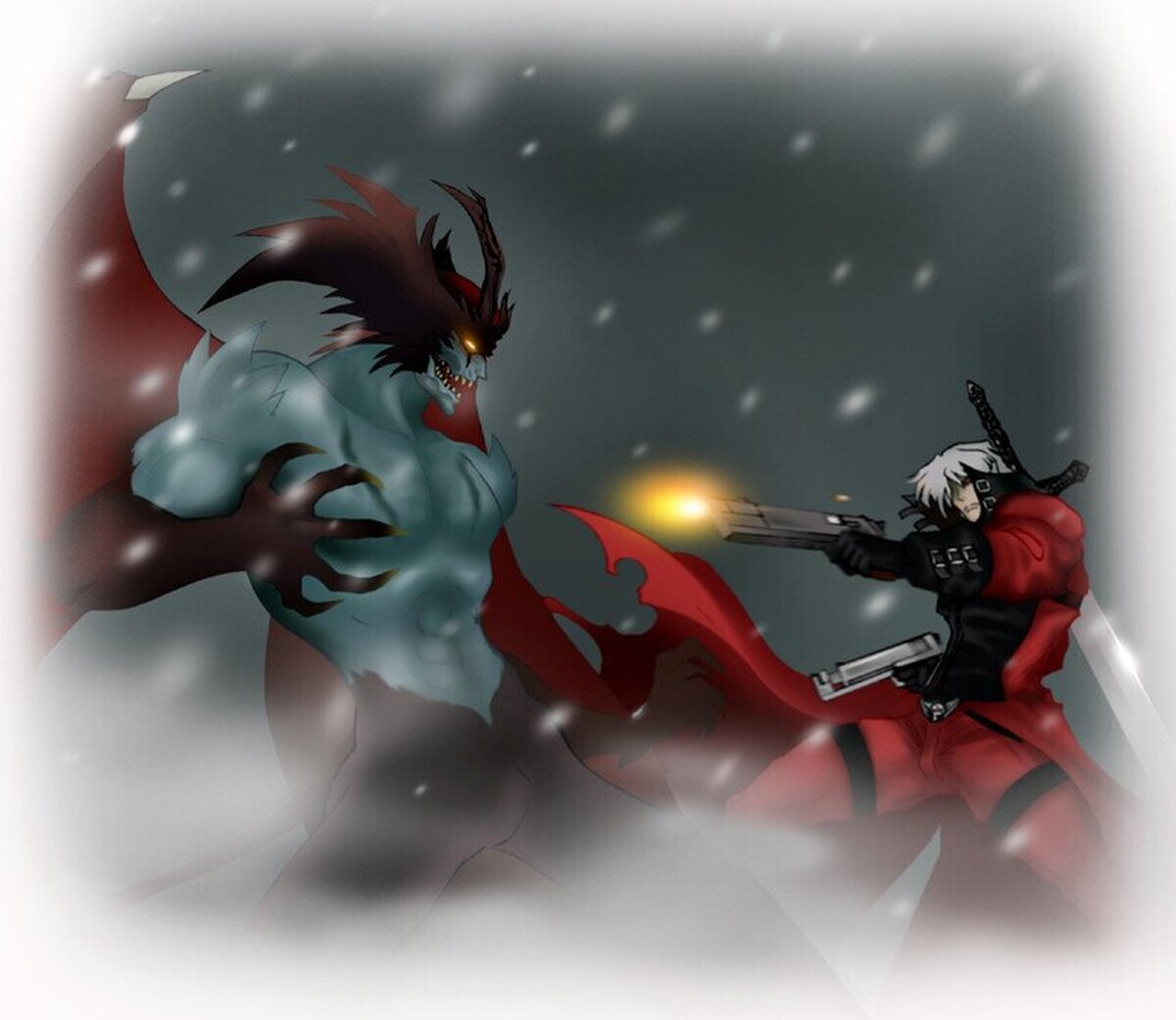 El cazador de demonios contra  Devilman. Por Shampooneko