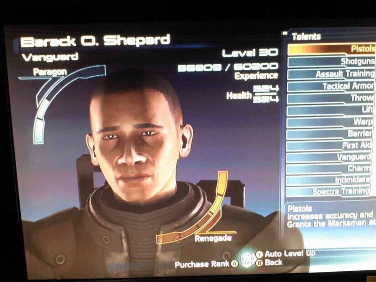 Barack O. Shepard es el mejor personaje que puedes hacer en Mass Effect