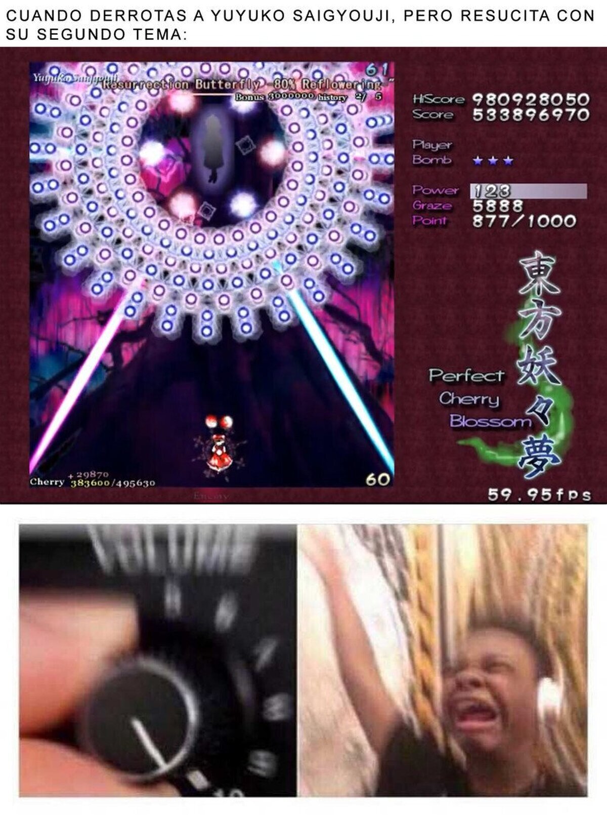 Último tema de Yuyuko en Touhou PCB