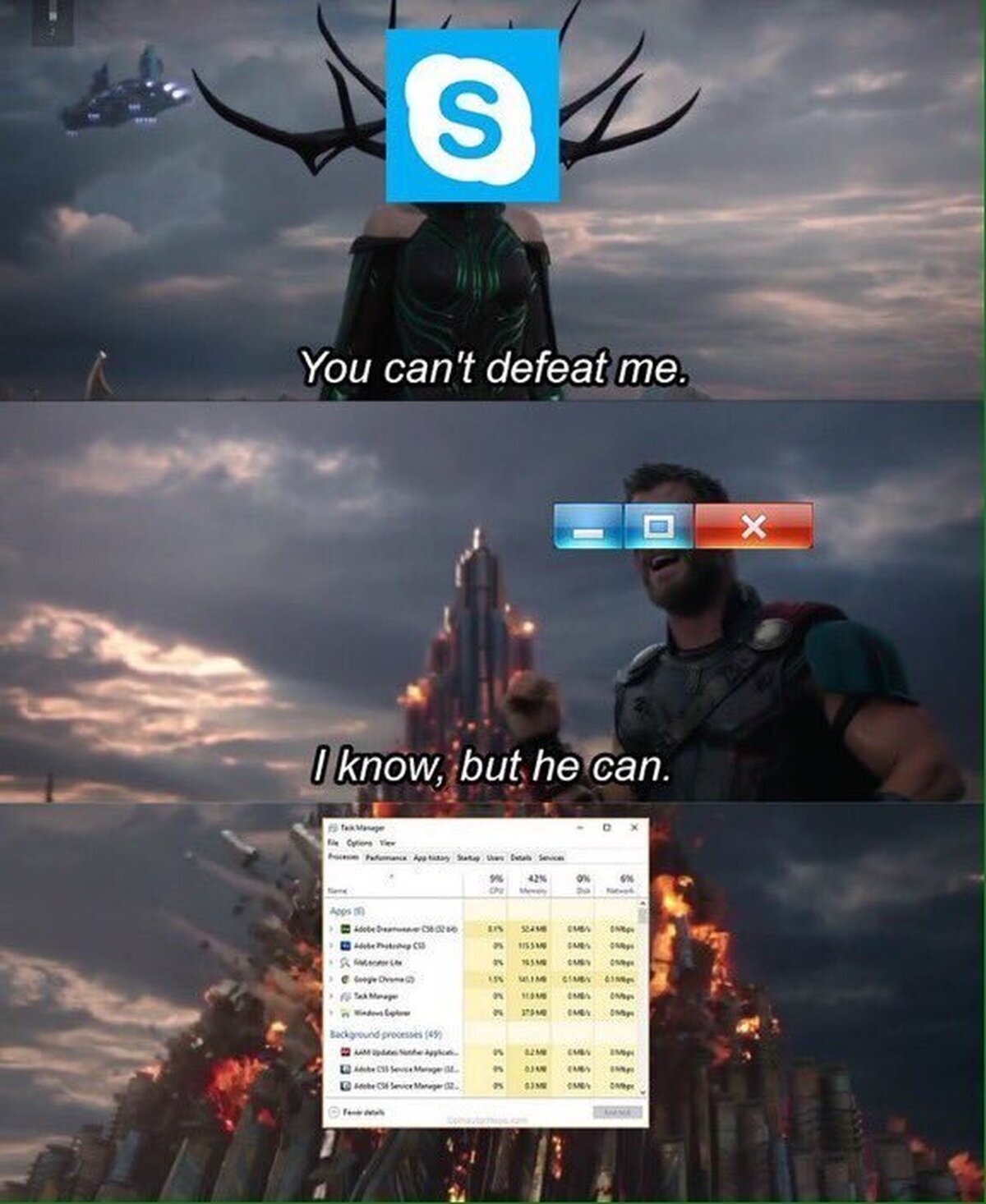Cuando no puedes cerrar el Skype