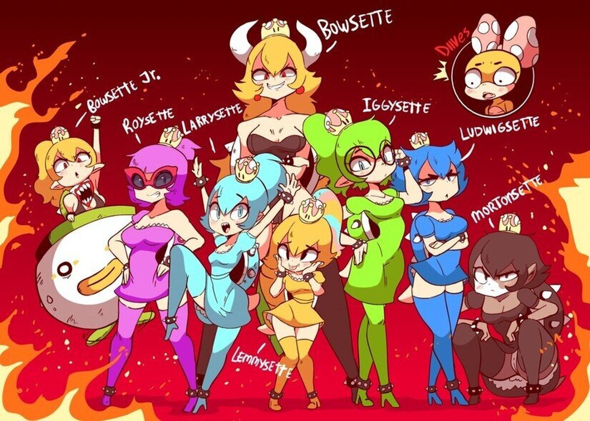 La corona es tan parte de Bowsette que hasta los hijos la heredan por Diives
