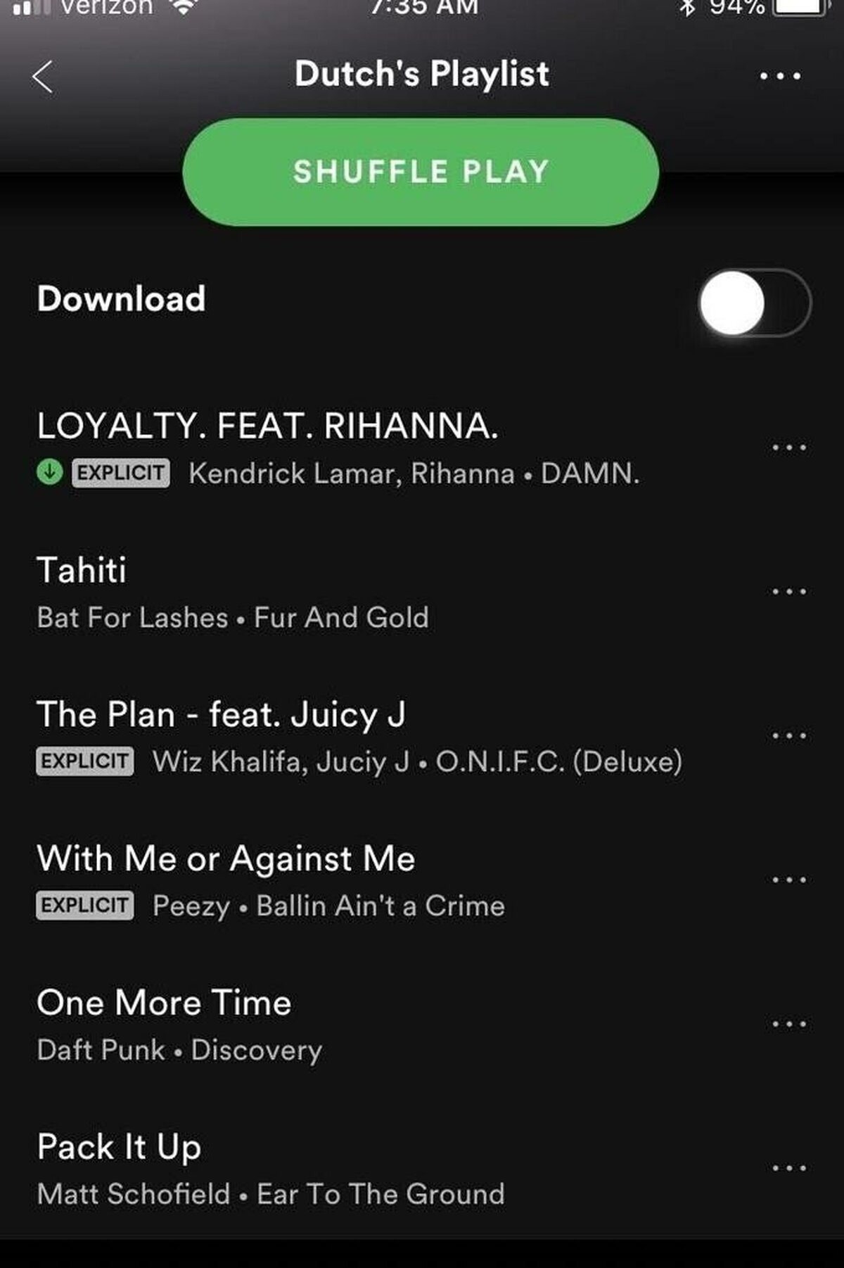 La playlist de Spotify de Dutch.
