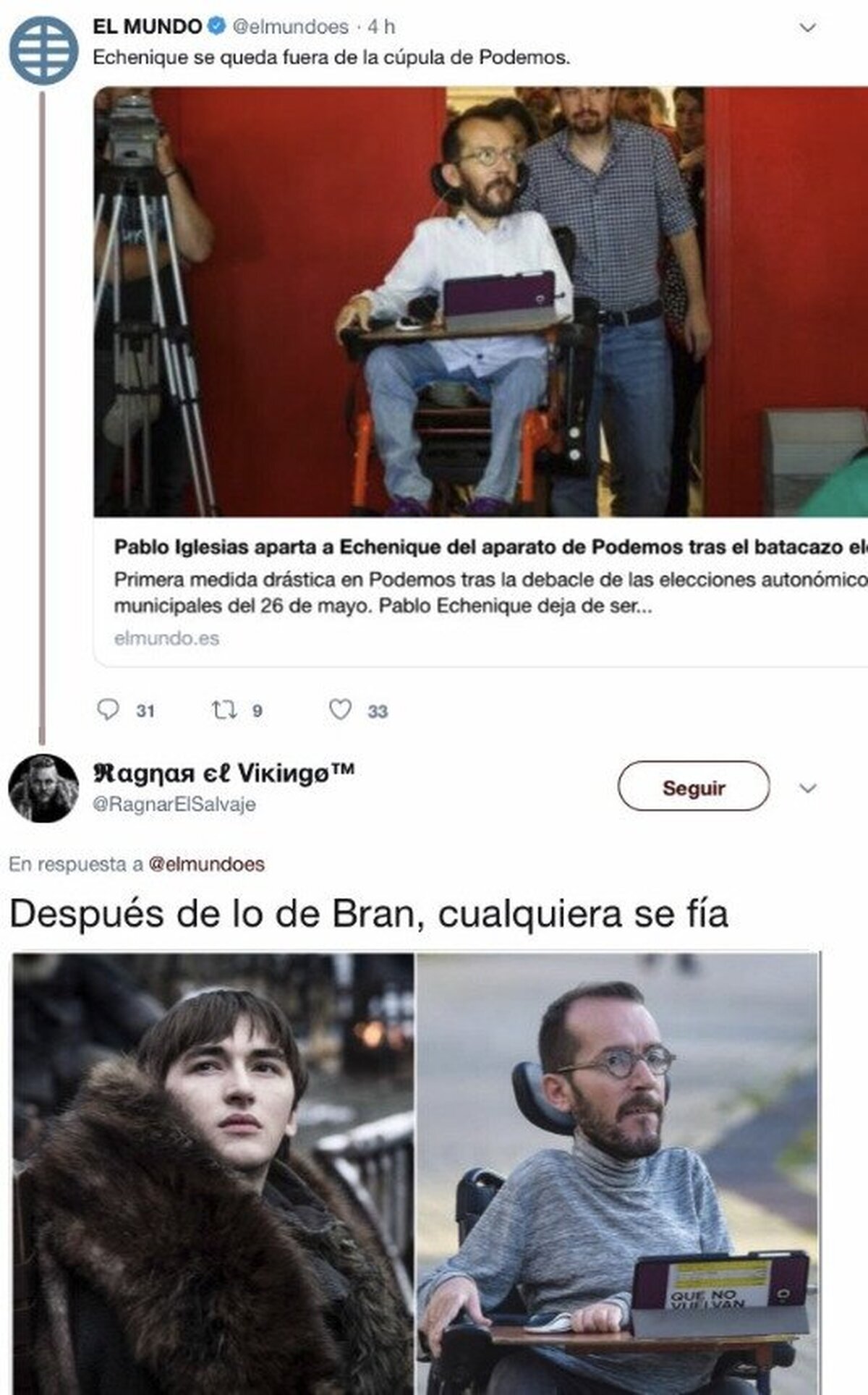 Se nota que Pablo ha visto Juego de Tronos