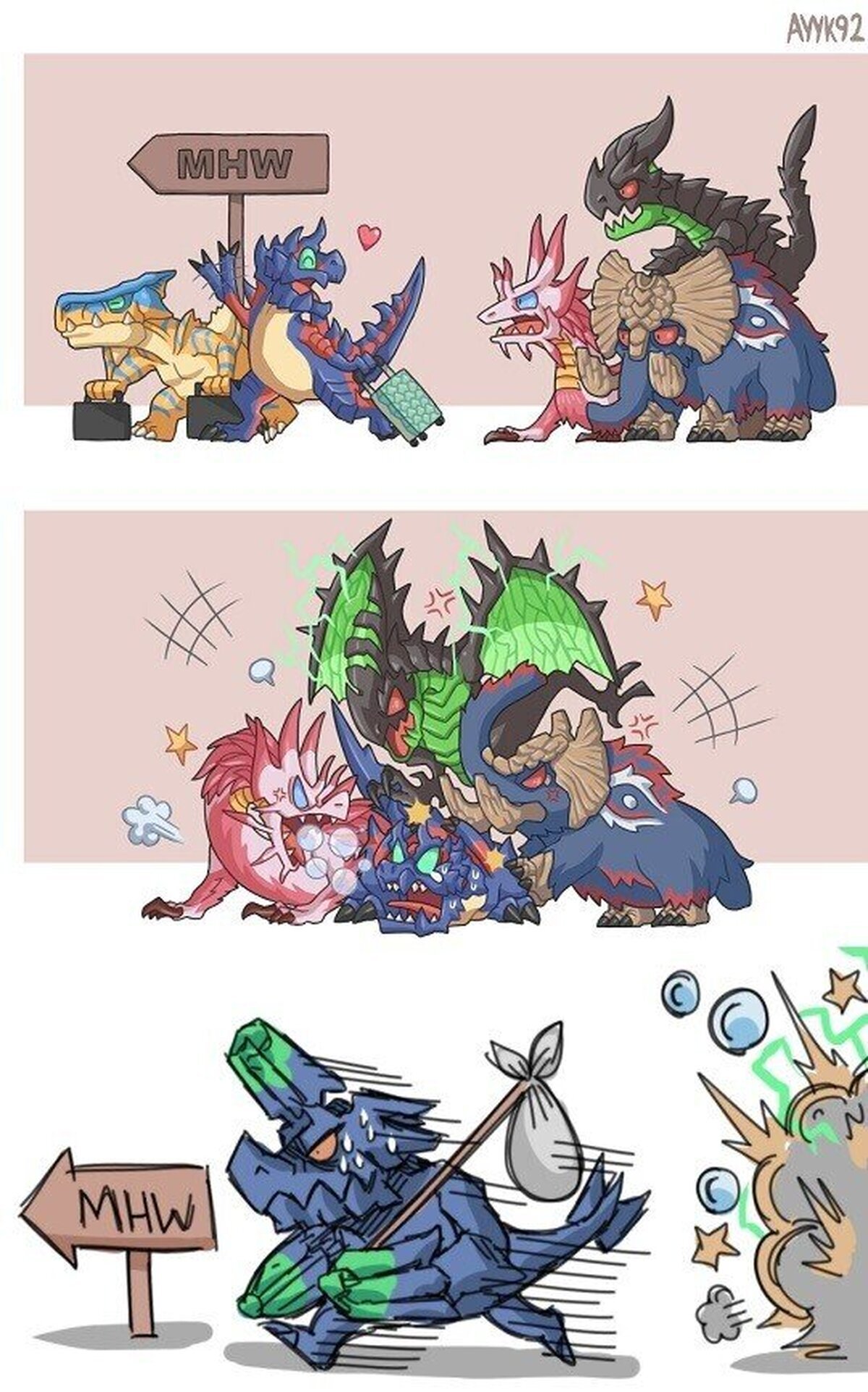 ¿Piensas que puedes irte al nuevo juego y dejarnos tirados al resto? ¡DE ESO NADA! Por monsterhunter