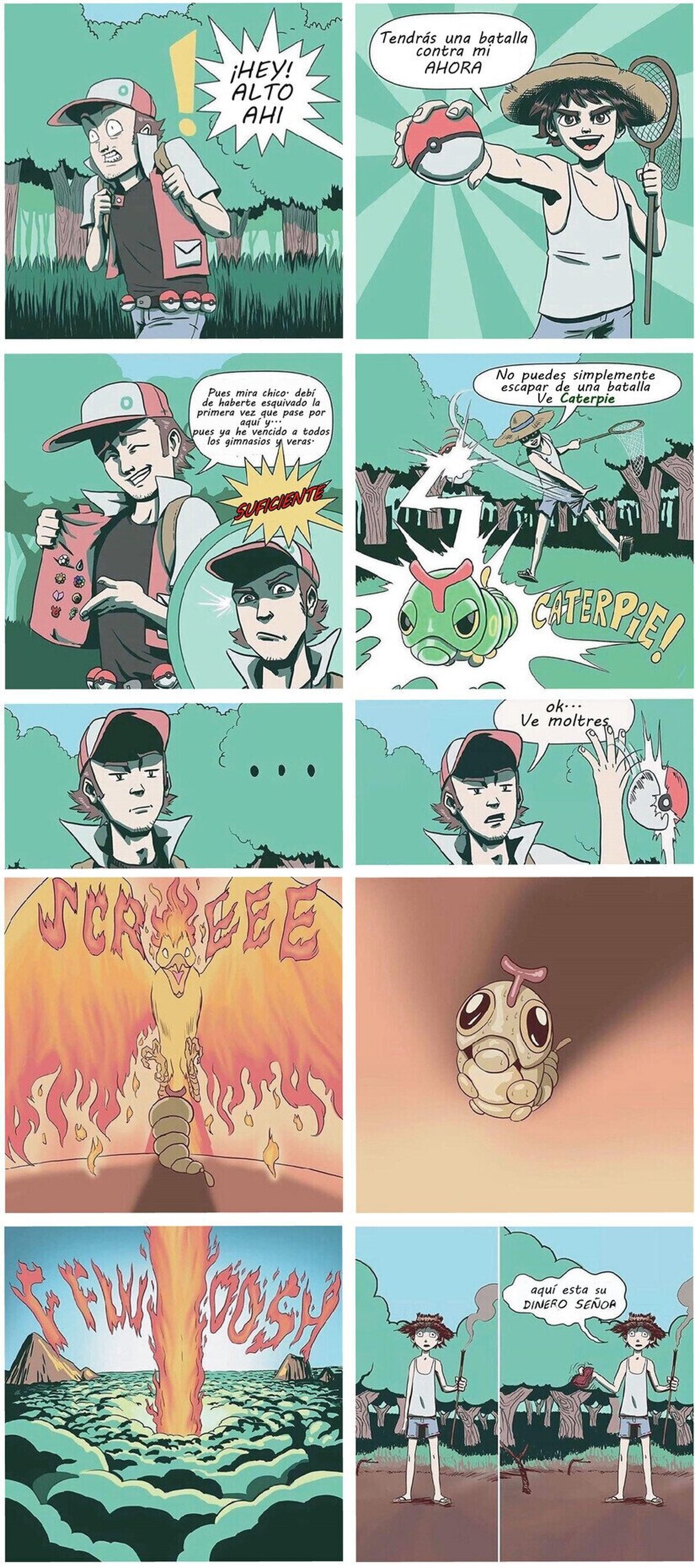 Casi puedo escucha los gritos de agonía de ese caterpie a través de la imagen