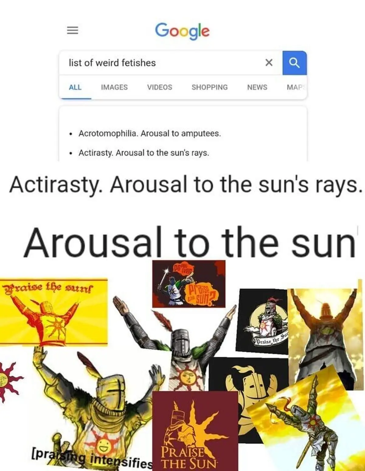 Y ustedes solo le hacían mal al empujarlo a alabar más el sol.