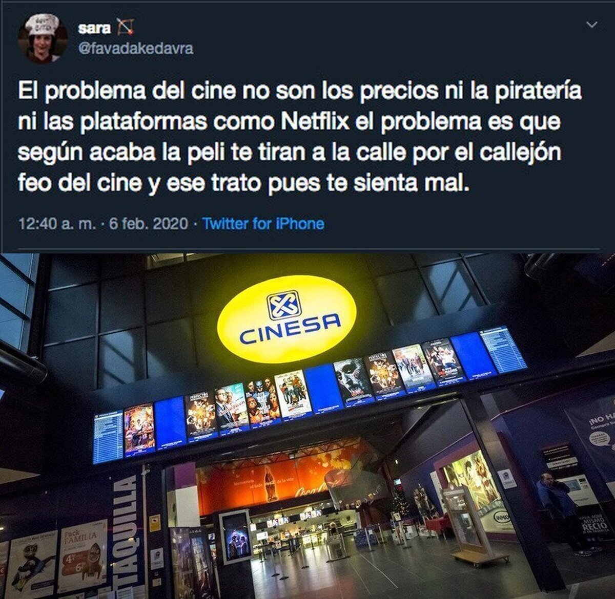 A ver si acaban de resolver el gran problema de los cines