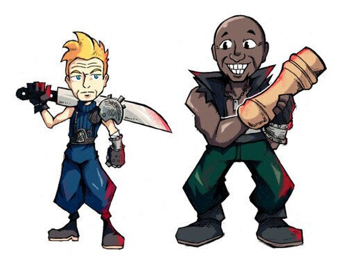 Ainsley Harriott y Gordon Ramsay como personajes de Final Fantasy VII por setzeri