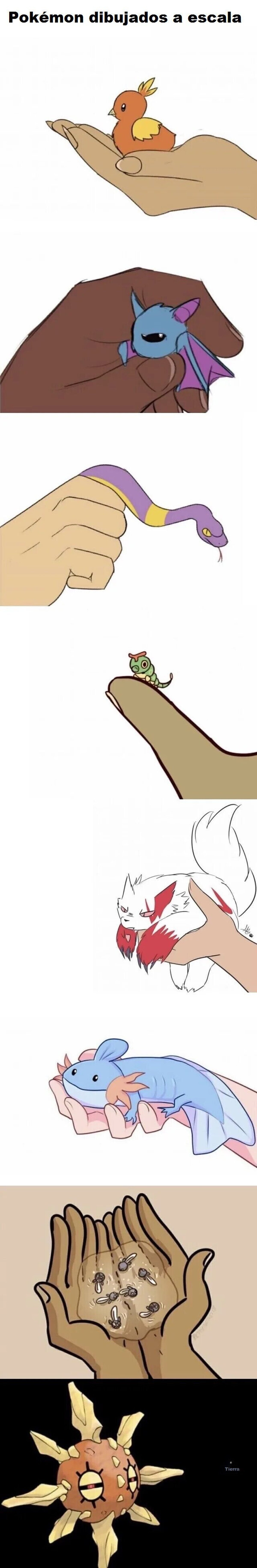 GALERÍA: Así serían los pokémon si tuviesen el mismo tamaño que sus contrapartes de las que se origi