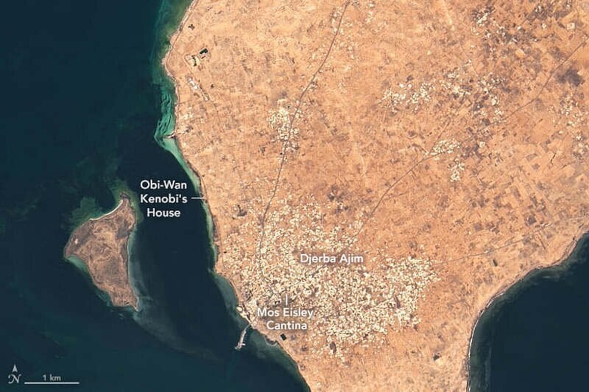 La #NASA rinde homenaje a #StarWars #UnaNuevaEsperanza con una imagen de satélite de una localización original del rodaje en Túnez 