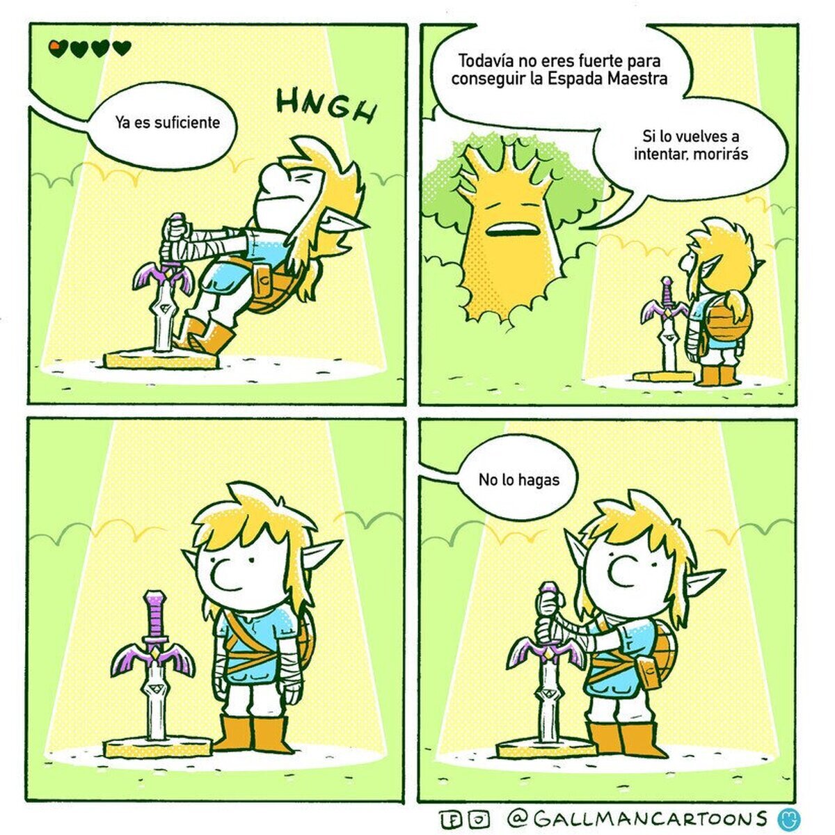 Link a veces puede ser muy cabezota. Por Gallmancartoons