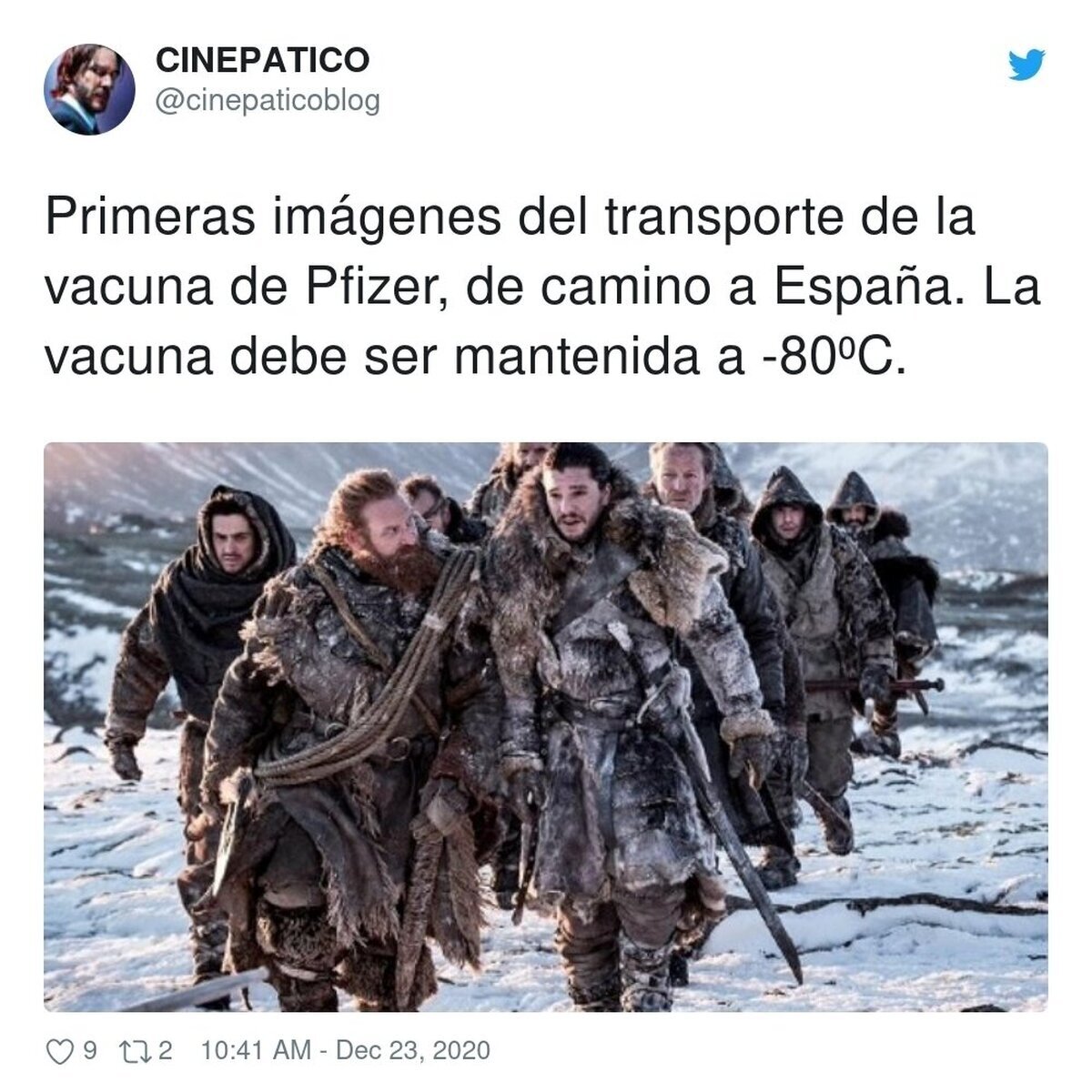Primeras imágenes del transporte de la vacuna de Pzifer por @cinepaticoblog