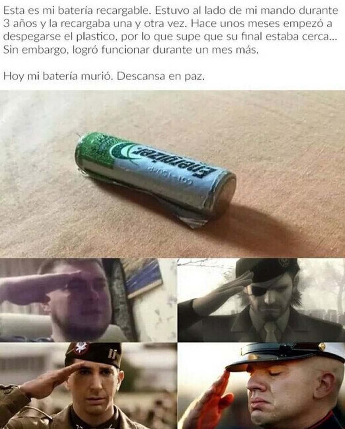 F por el soldado caído