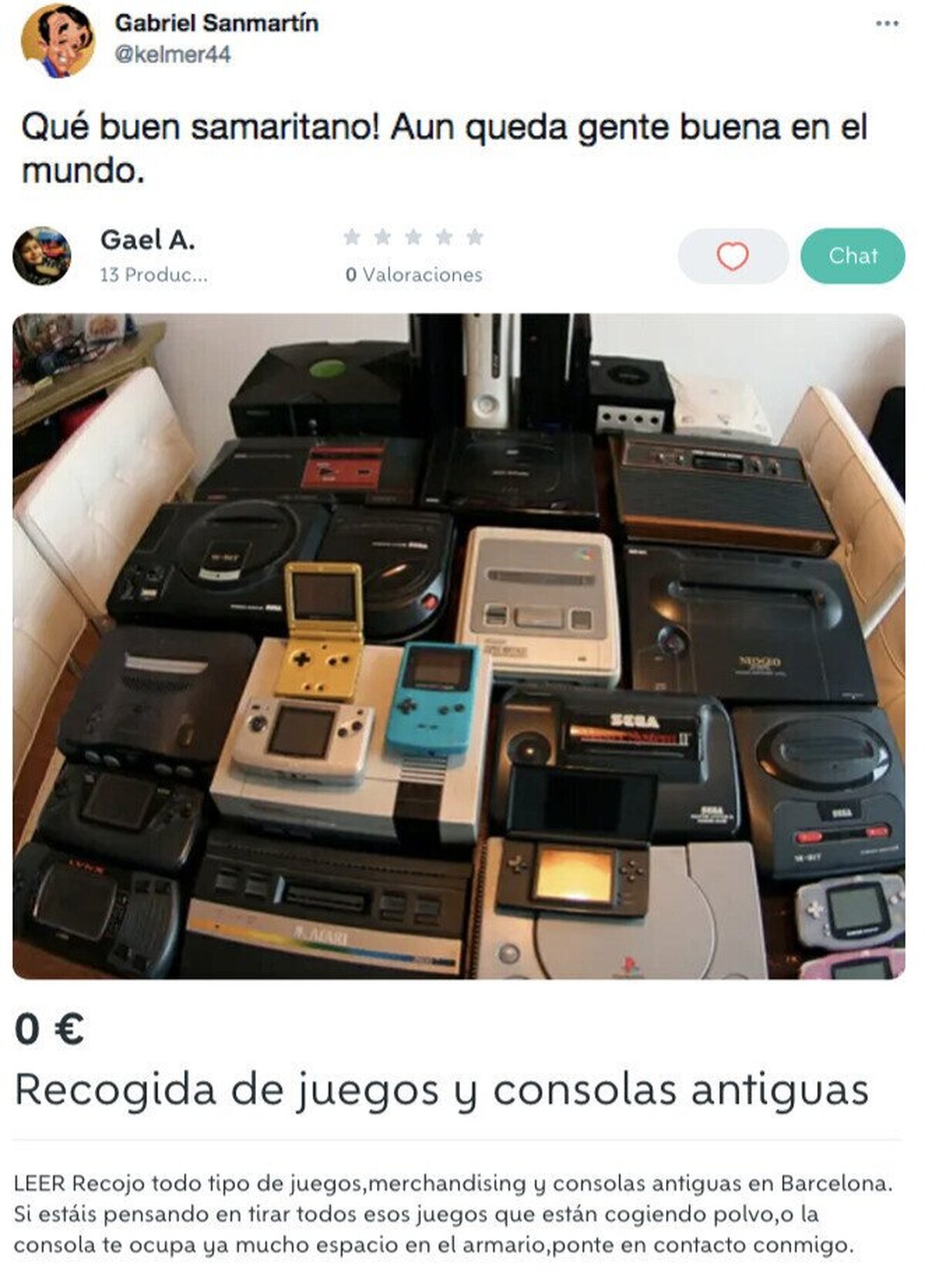 Aún queda gente buena en el mundo. Mira si es buena persona