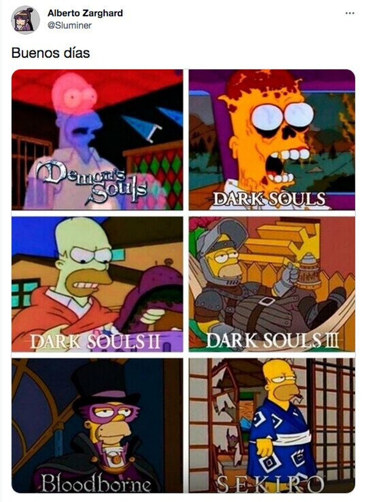 Homer representando a la saga souls