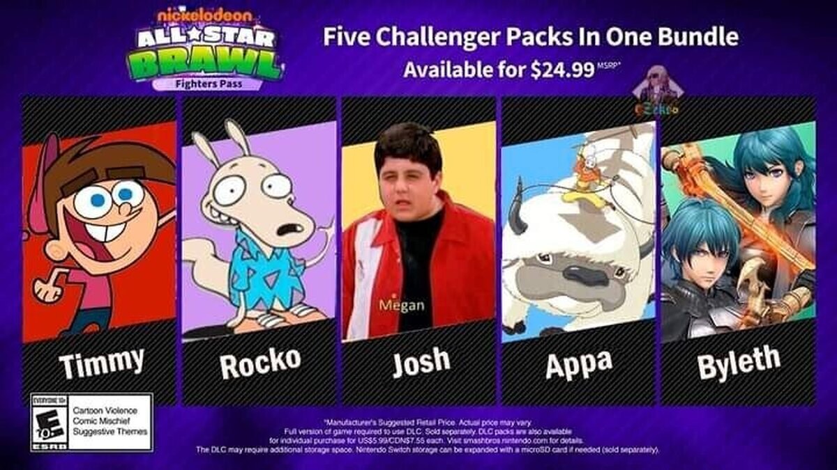 Se filtra el Fighter Pass de Nickelodeon All-Stars Brawl