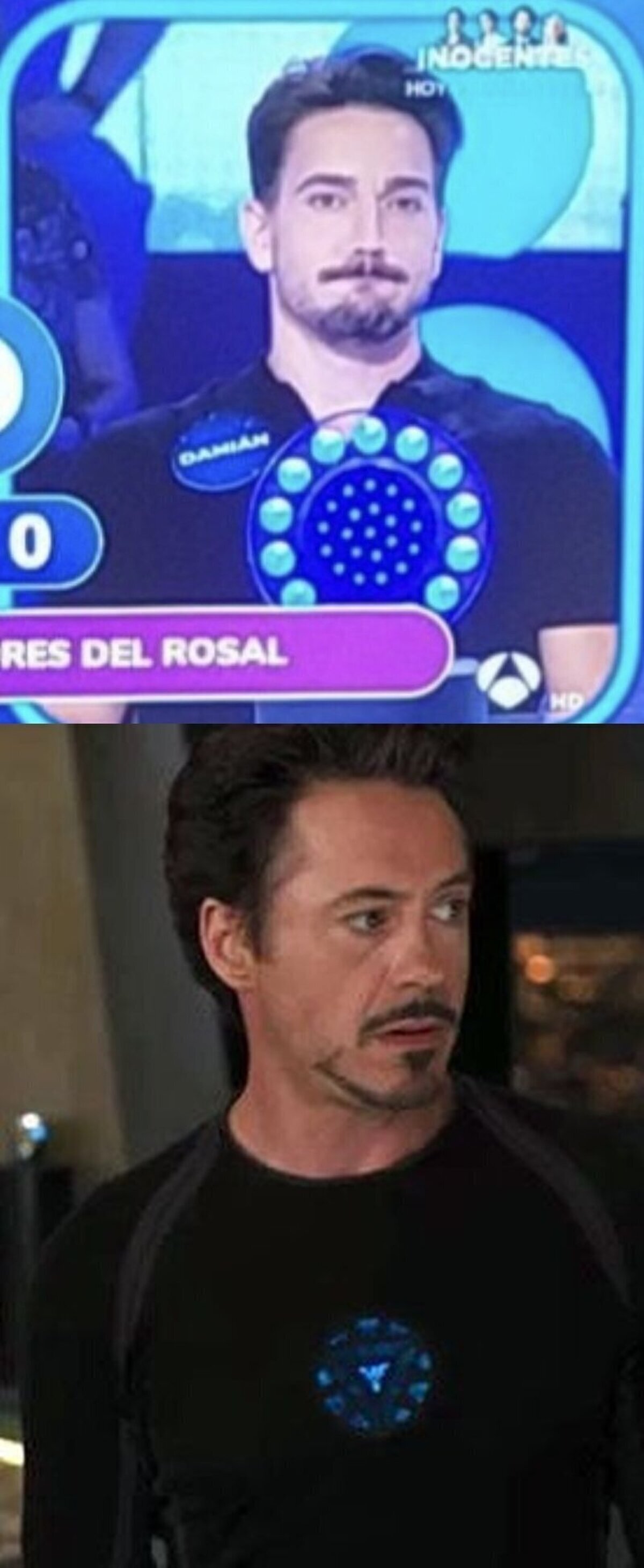 ¿De verdad soy tan friki que veo a Tony Stark, con su reactor ARC en el pecho, en un concursante de un programa de televisión?