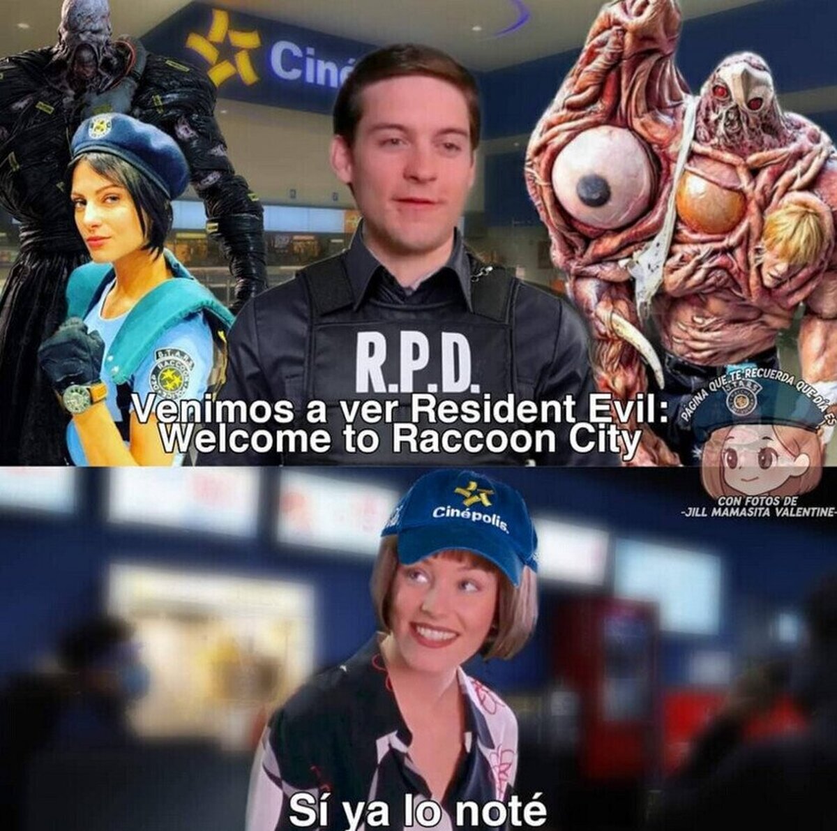 Yo con mis compas en el estreno de Resident Evil