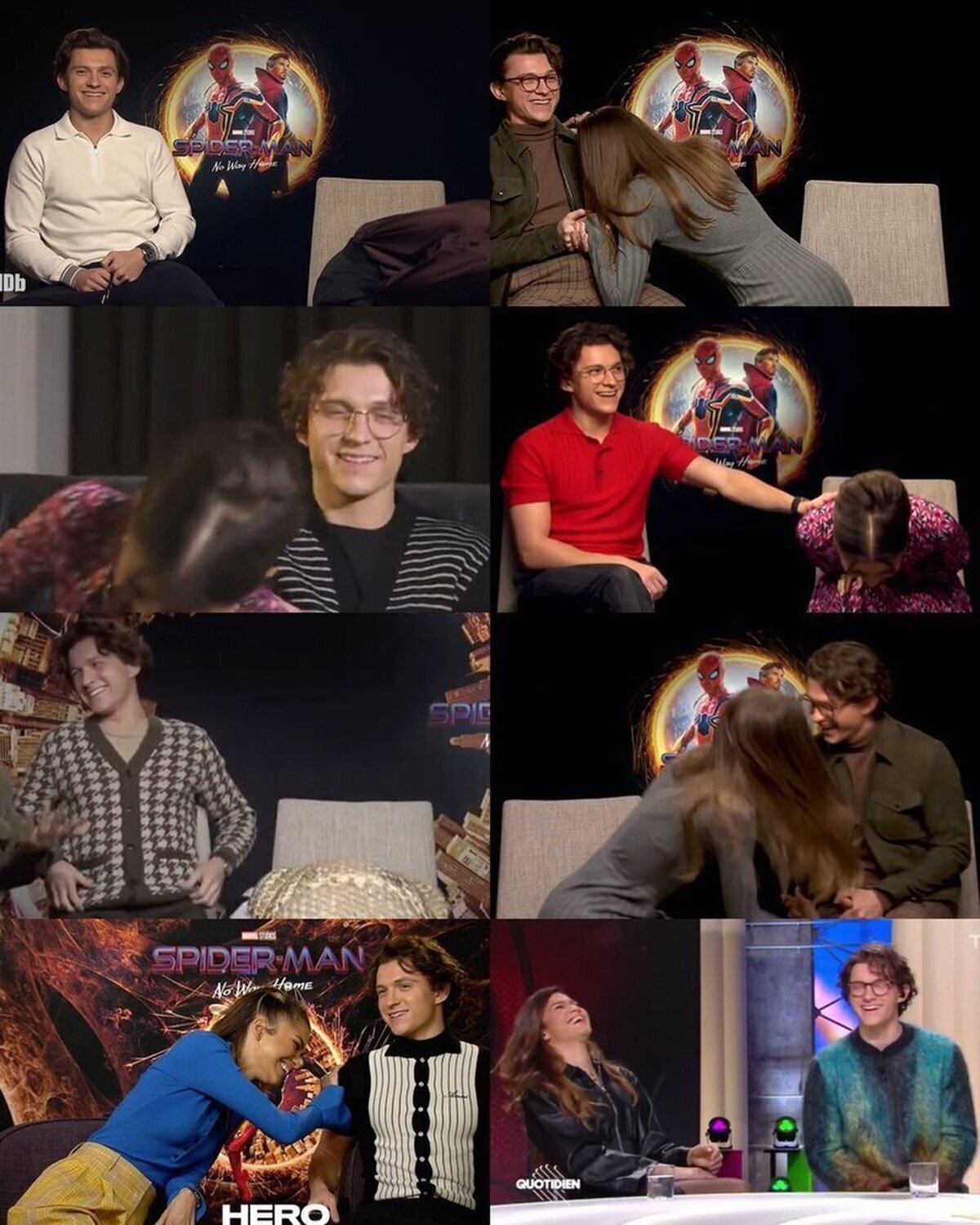 Zendaya liándola en todas las entrevistas de Spiderman