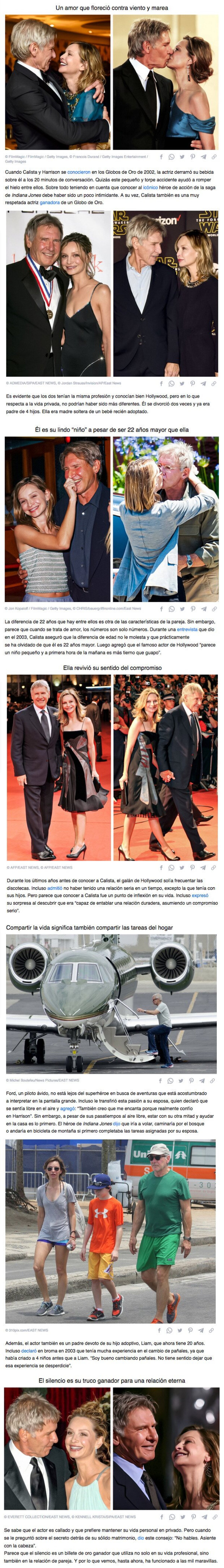 GALERÍA: Harrison Ford y Calista Flockhart mantienen viva la chispa de su feliz matrimonio, y su secreto es simple