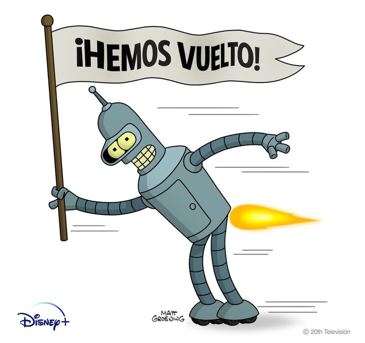 Ya puedes volver a besar su brillante trasero metálico#Futurama, nuevos episodios, próximamente solo en #DisneyPlus 